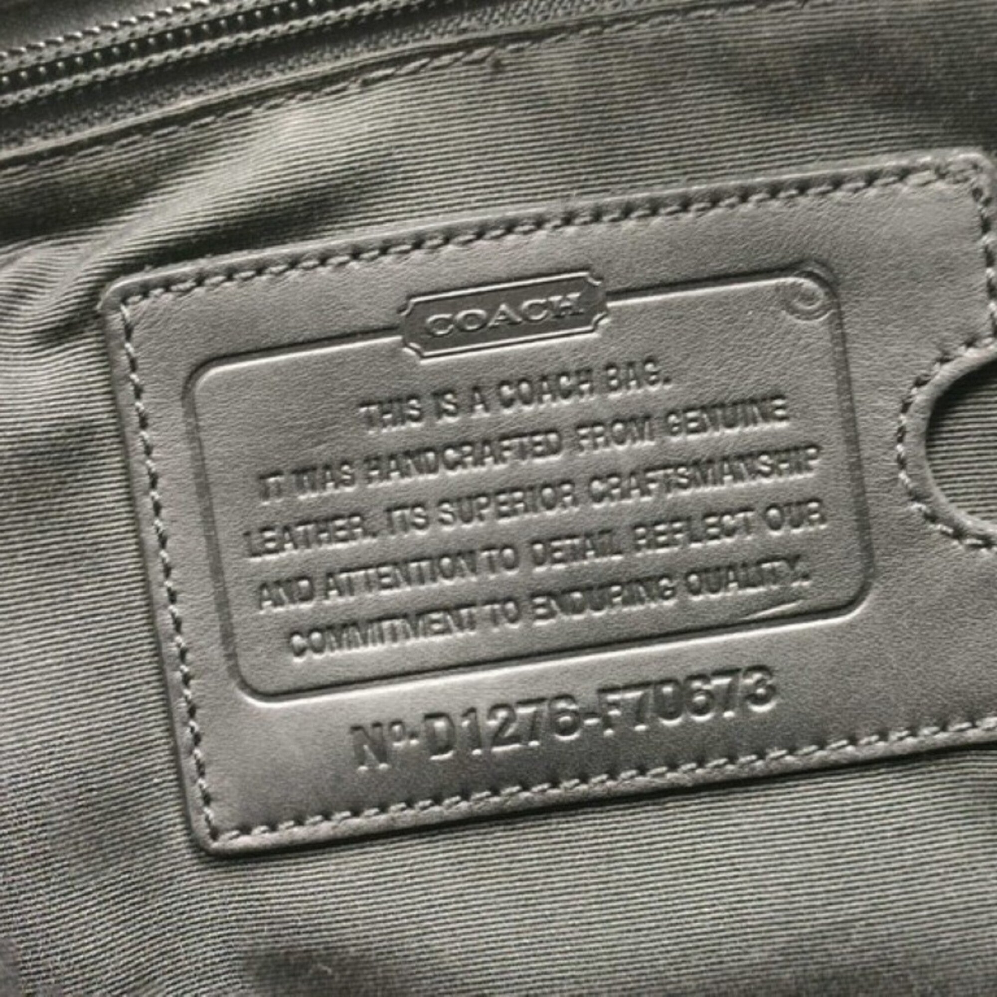 Coach Black Leather Handbag Shoulder Bag Tote Bag (Pre-Owned)
