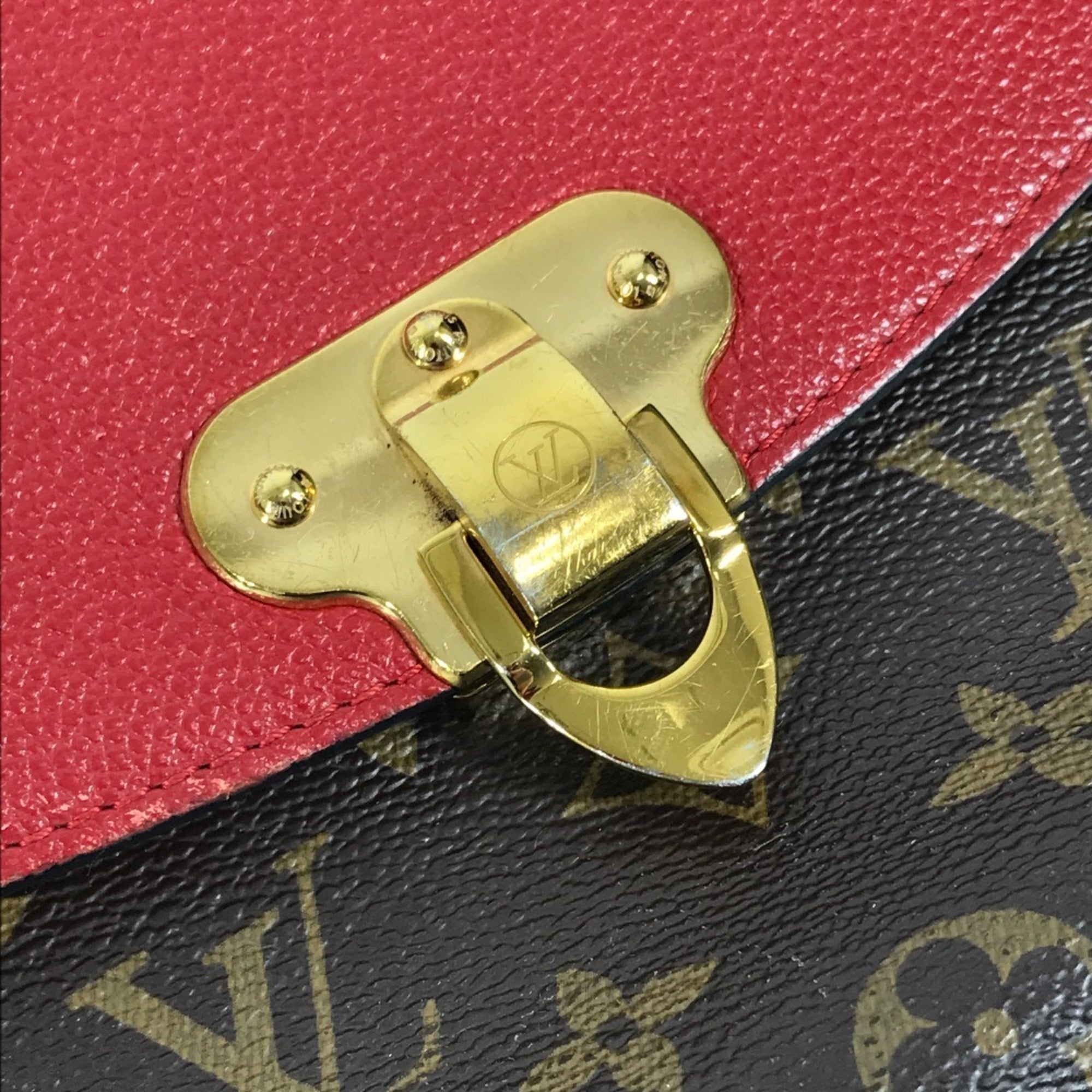 Louis Vuitton Brown Red Color Monogram Pochette Shoulder Bag (Pre-Owned)