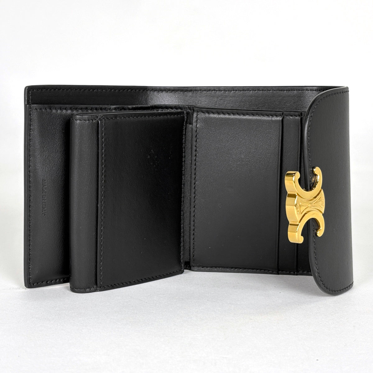 Celine Black Leather Wallet (Tri-Fold) (Pre-Owned)