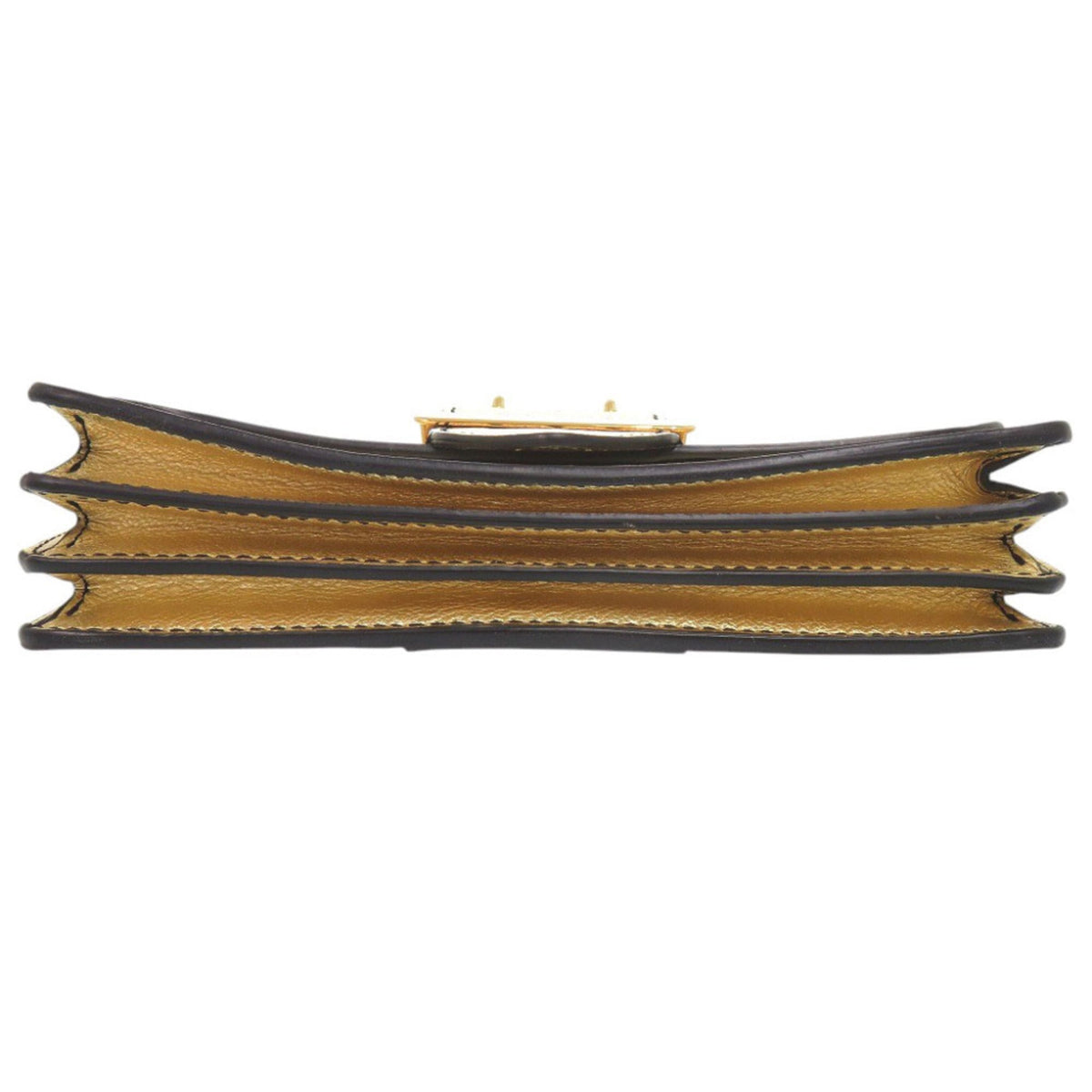 Burberry Gold Metallic Leather Shoulder Bag (Pre-Owned)