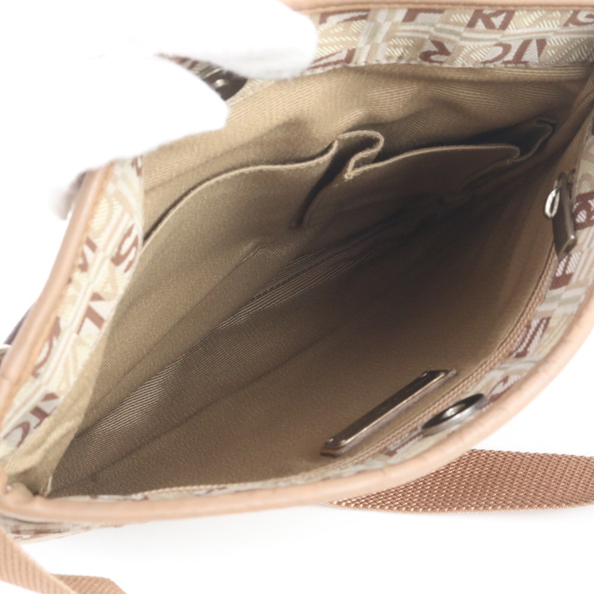 Salvatore Ferragamo Brown Leather Canvas Shoulder Bag (Pre-Owned)