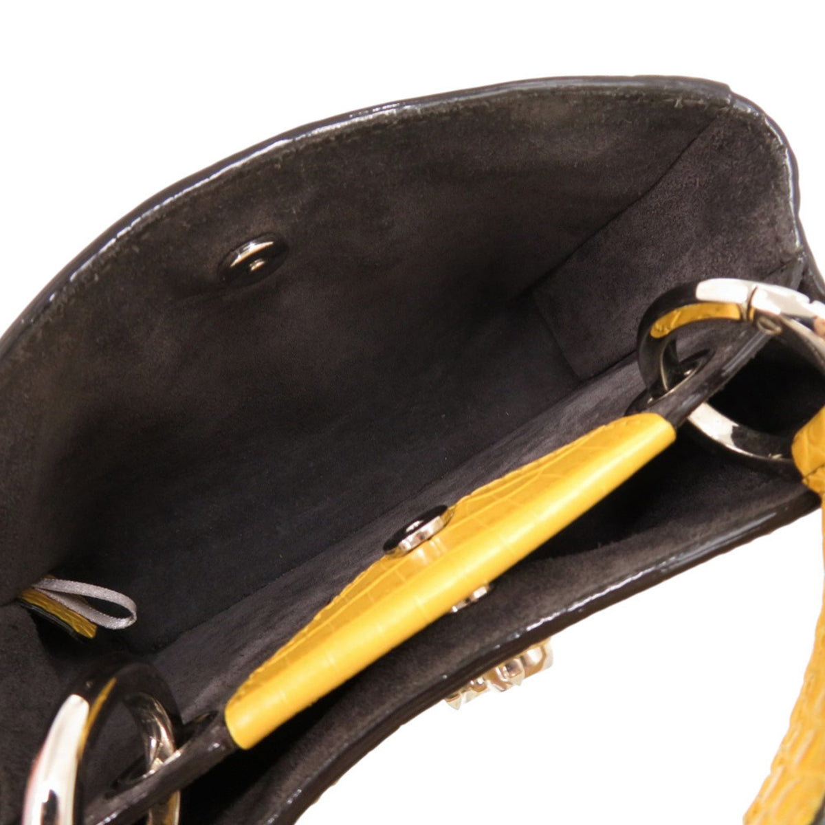 Jimmy Choo Gray Yellow Patent Leather Handbag (Pre-Owned)