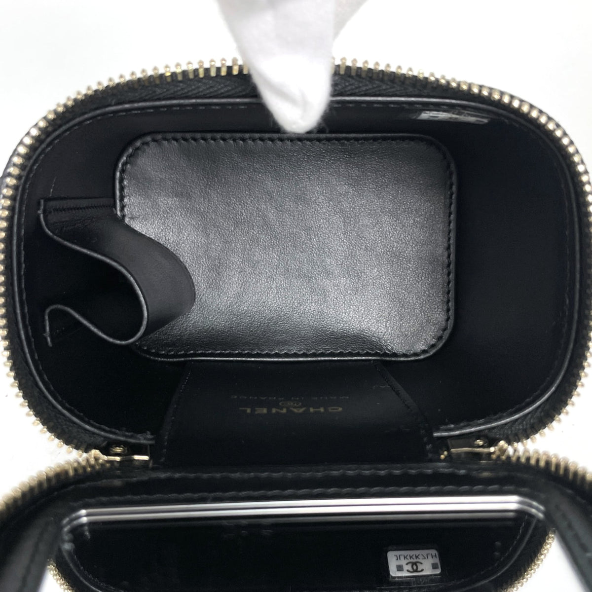 Chanel Matelasse Black Grained Calfskin Shoulder Bag Vanity Bag (Pre-Owned)