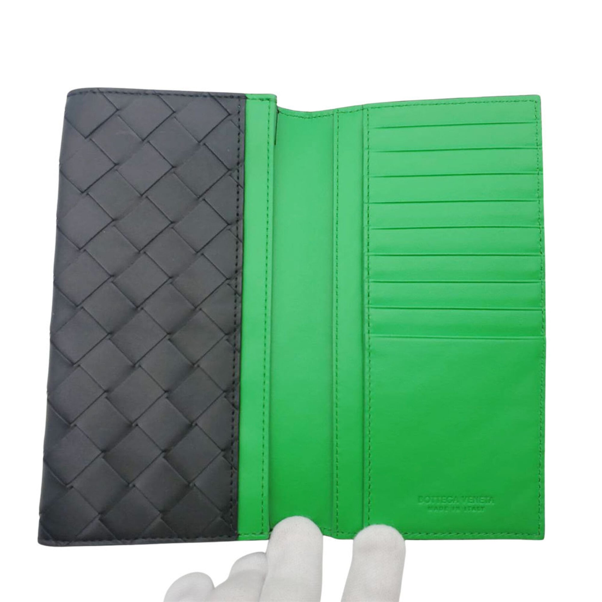 Bottega Veneta Black Green Leather (Pre-Owned)