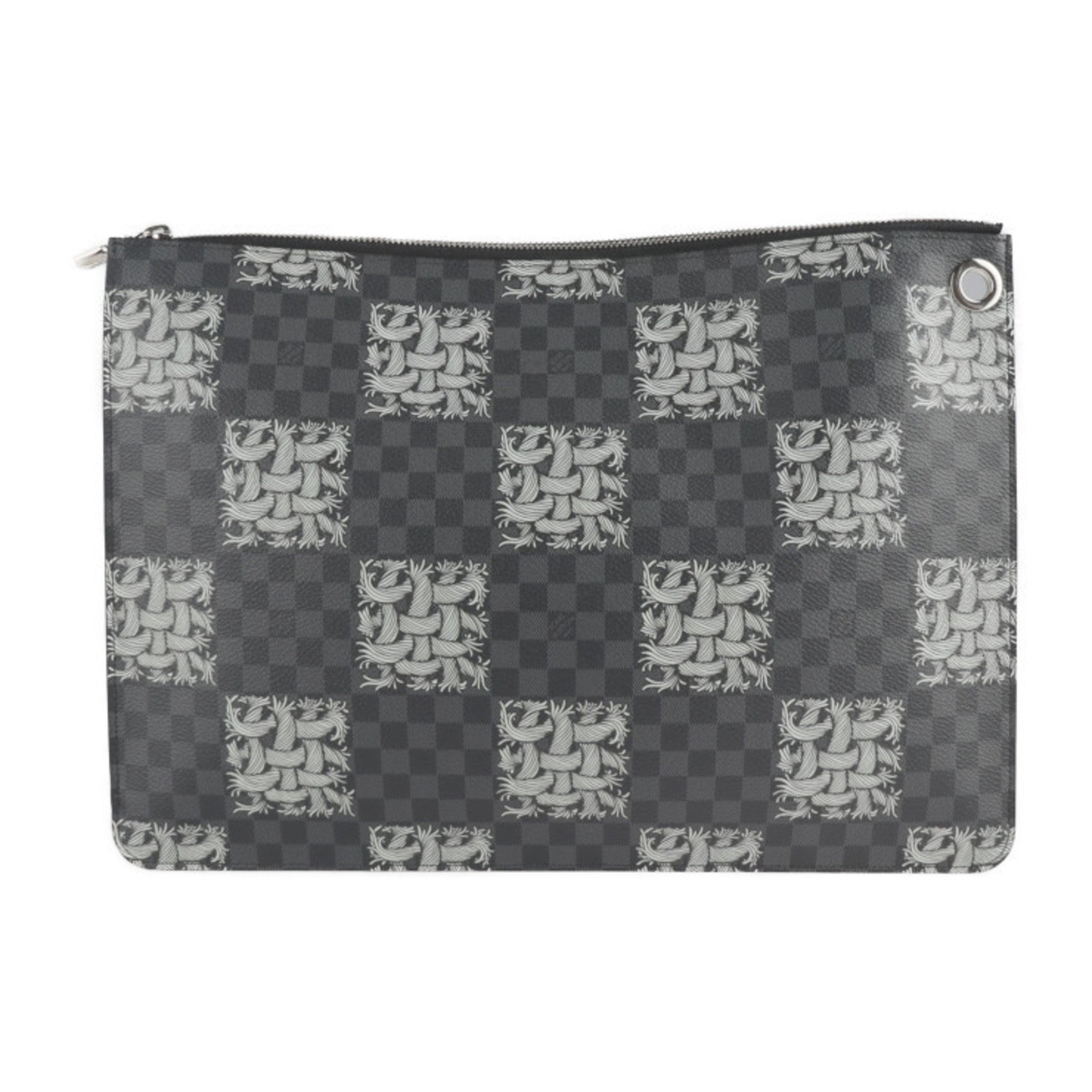Louis Vuitton Black Gray Damier Graphite Clutch Bag (Pre-Owned)