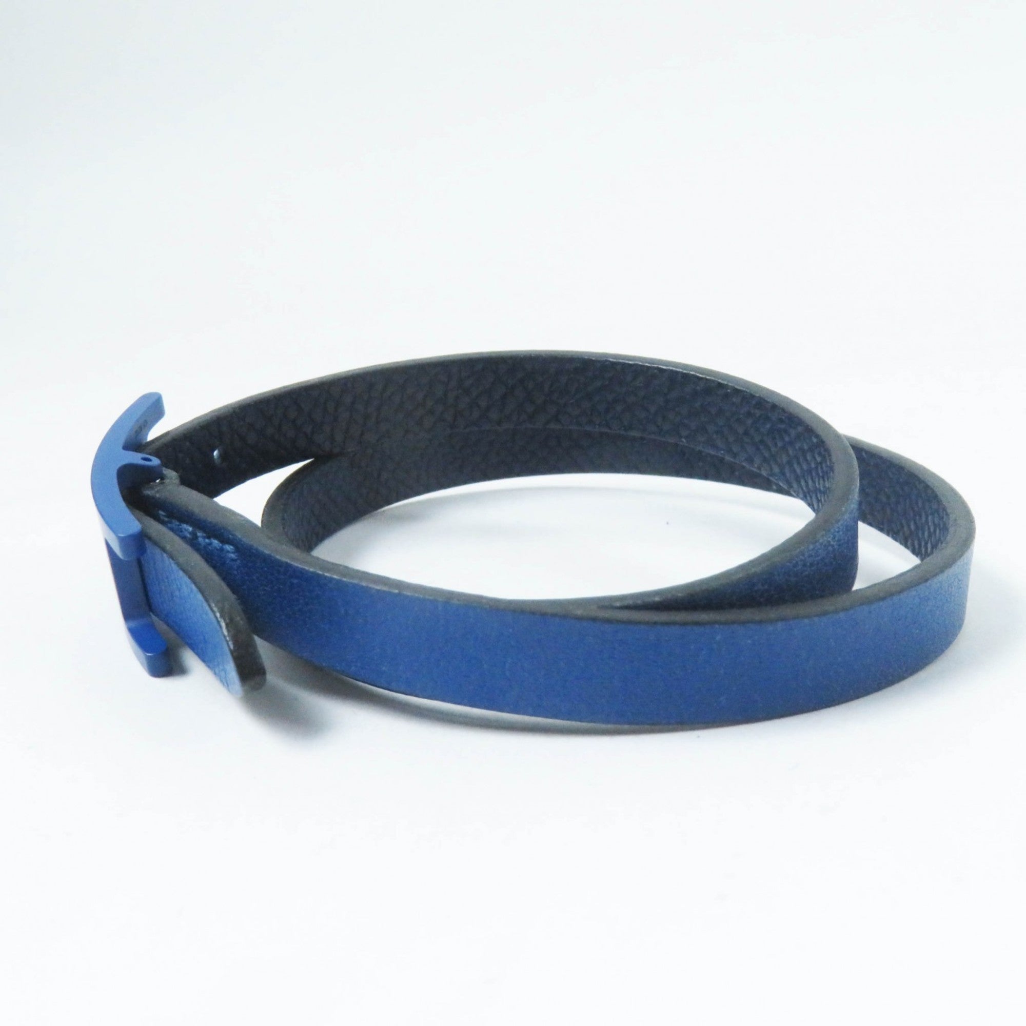 Hermes Blue Navy Leather Charm Bracelet (Pre-Owned)