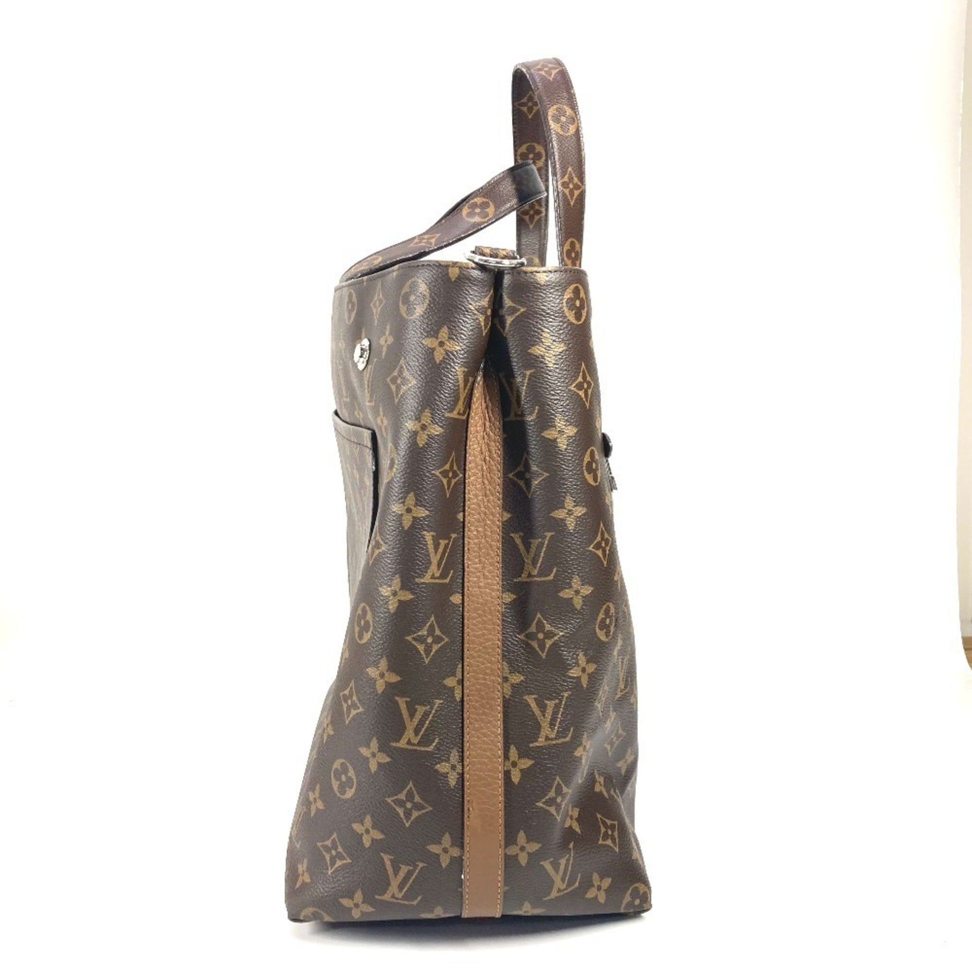 Louis Vuitton Brown Monogram Canvas Leather Shoulder Bag Tote Bag (Pre-Owned)