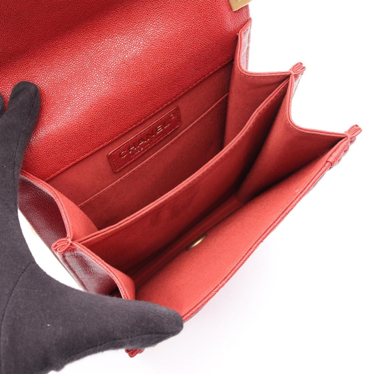 Chanel Matelasse Red Color Leather Handbag Shoulder Bag (Pre-Owned)