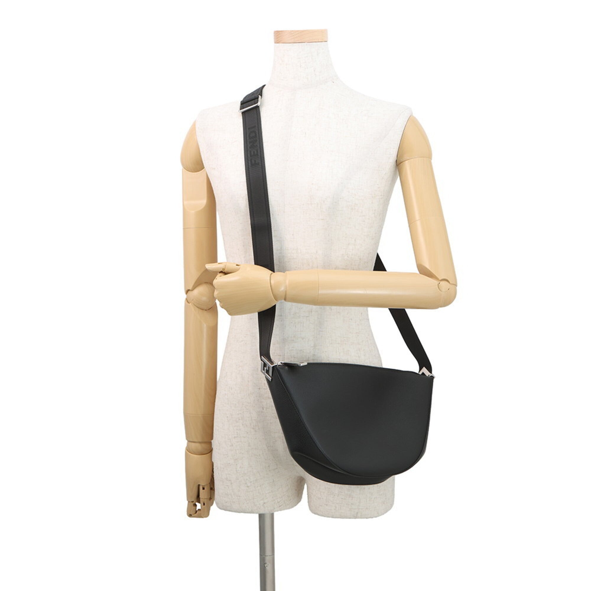 Fendi Black Leather Handbag Shoulder Bag (Pre-Owned)