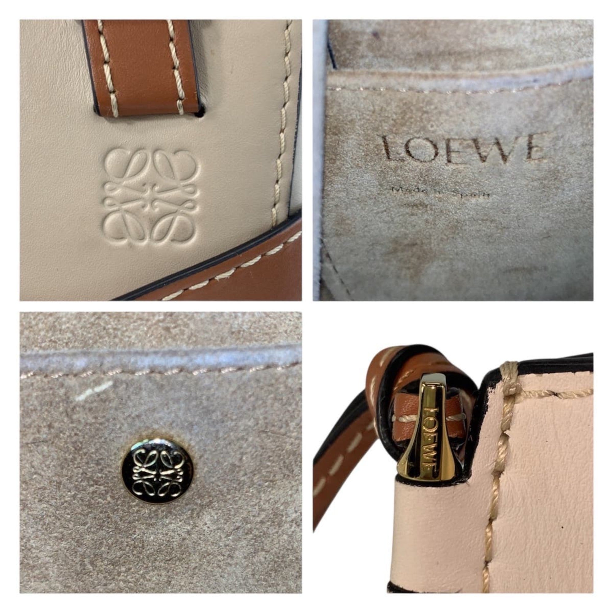 Loewe Beige Brown Leather Handbag (Pre-Owned)
