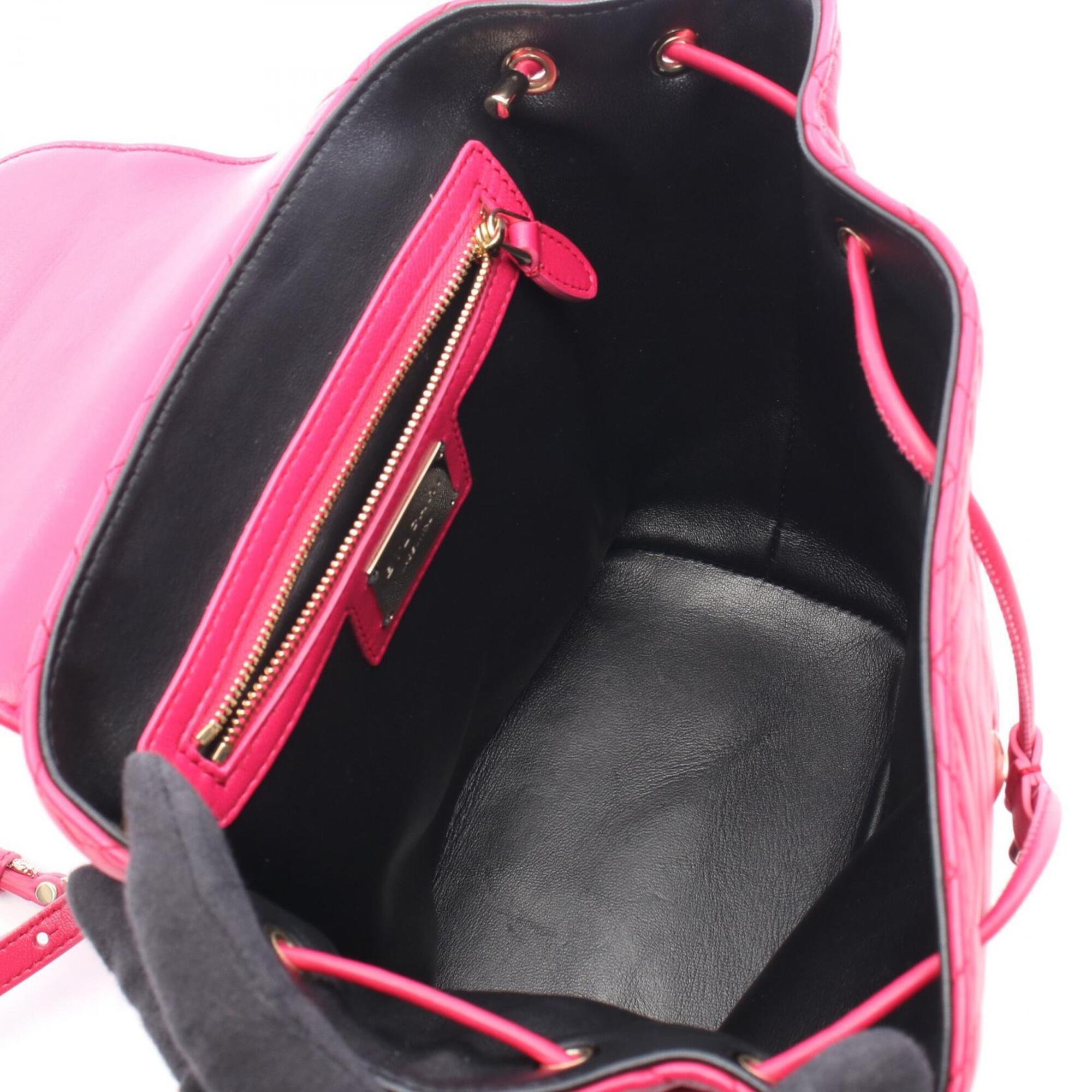 Bvlgari Pink Leather Backpack Handbag (Pre-Owned)