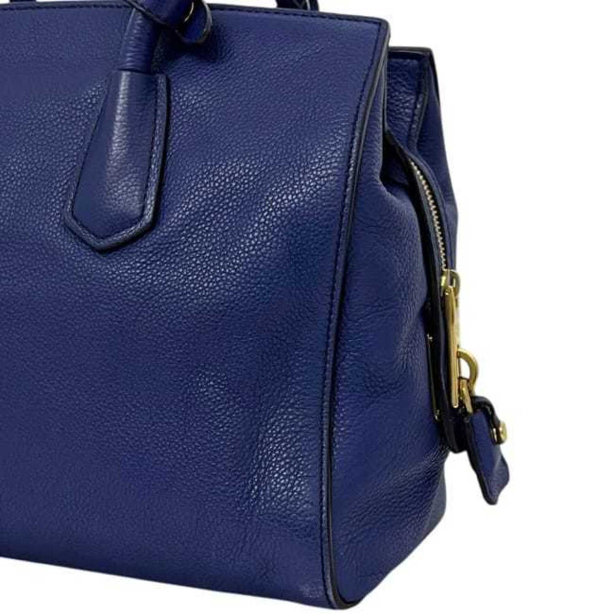 Prada Blue Leather Tote Bag (Pre-Owned)
