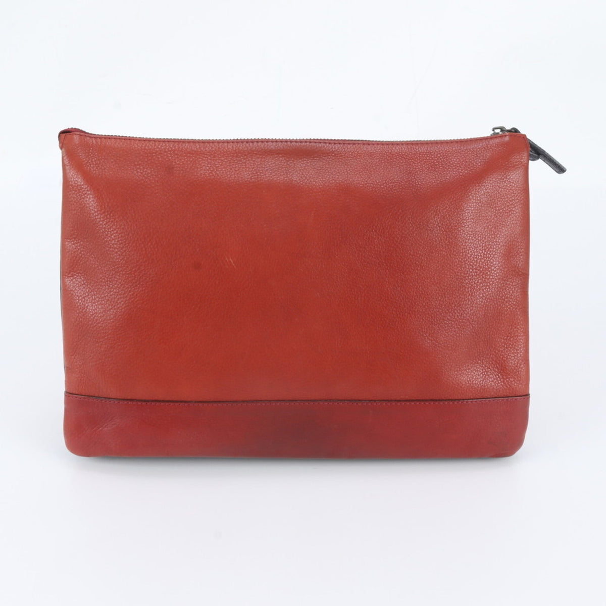 Burberry Red Color Leather Clutch Bag Pouch (Pre-Owned)