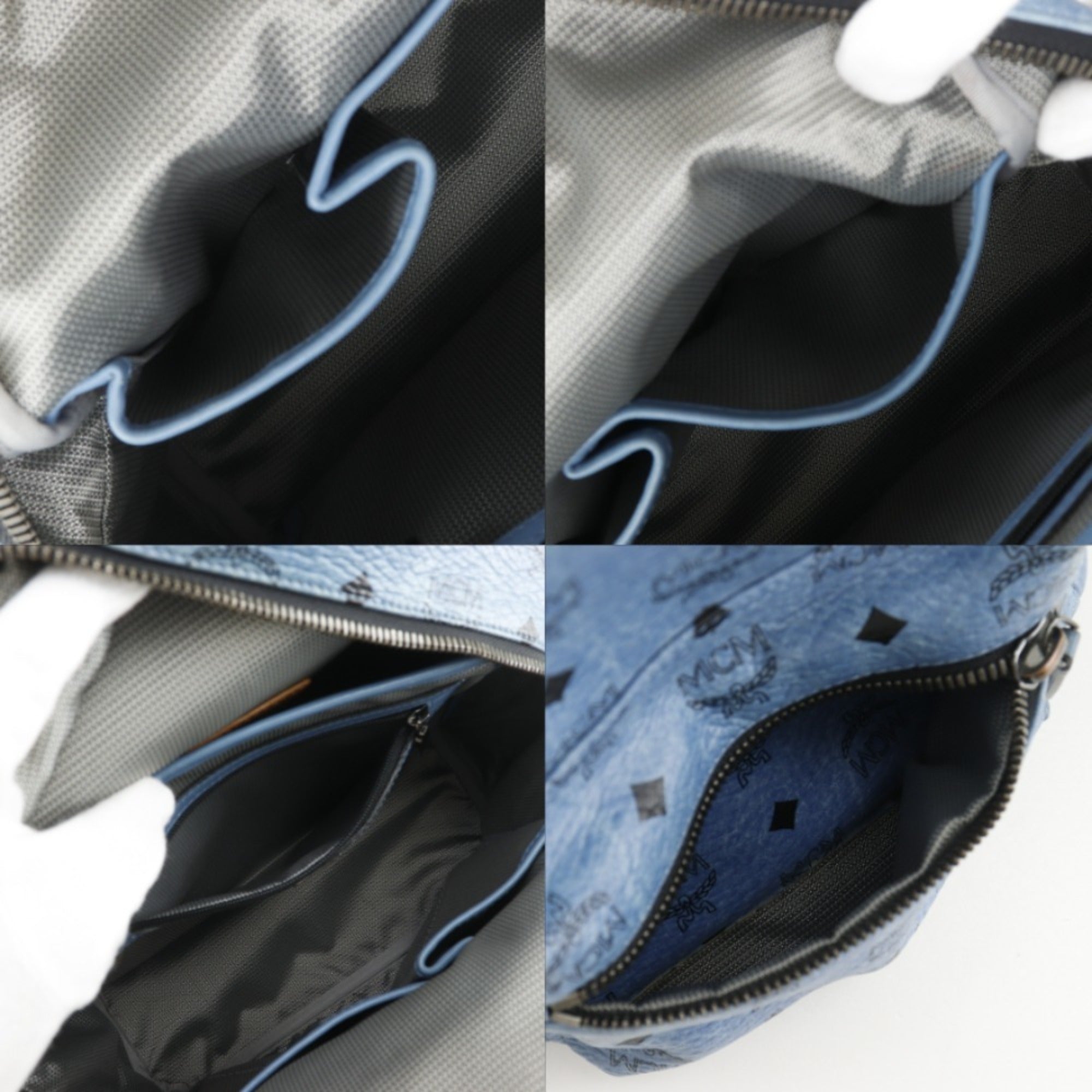 Mcm Light Blue Leather Backpack (Pre-Owned)