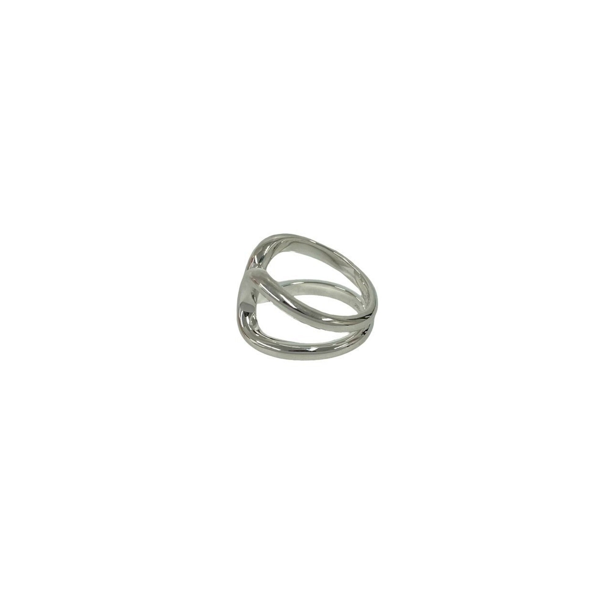 Hermes Silver Silver 925 Band Ring (Pre-Owned)