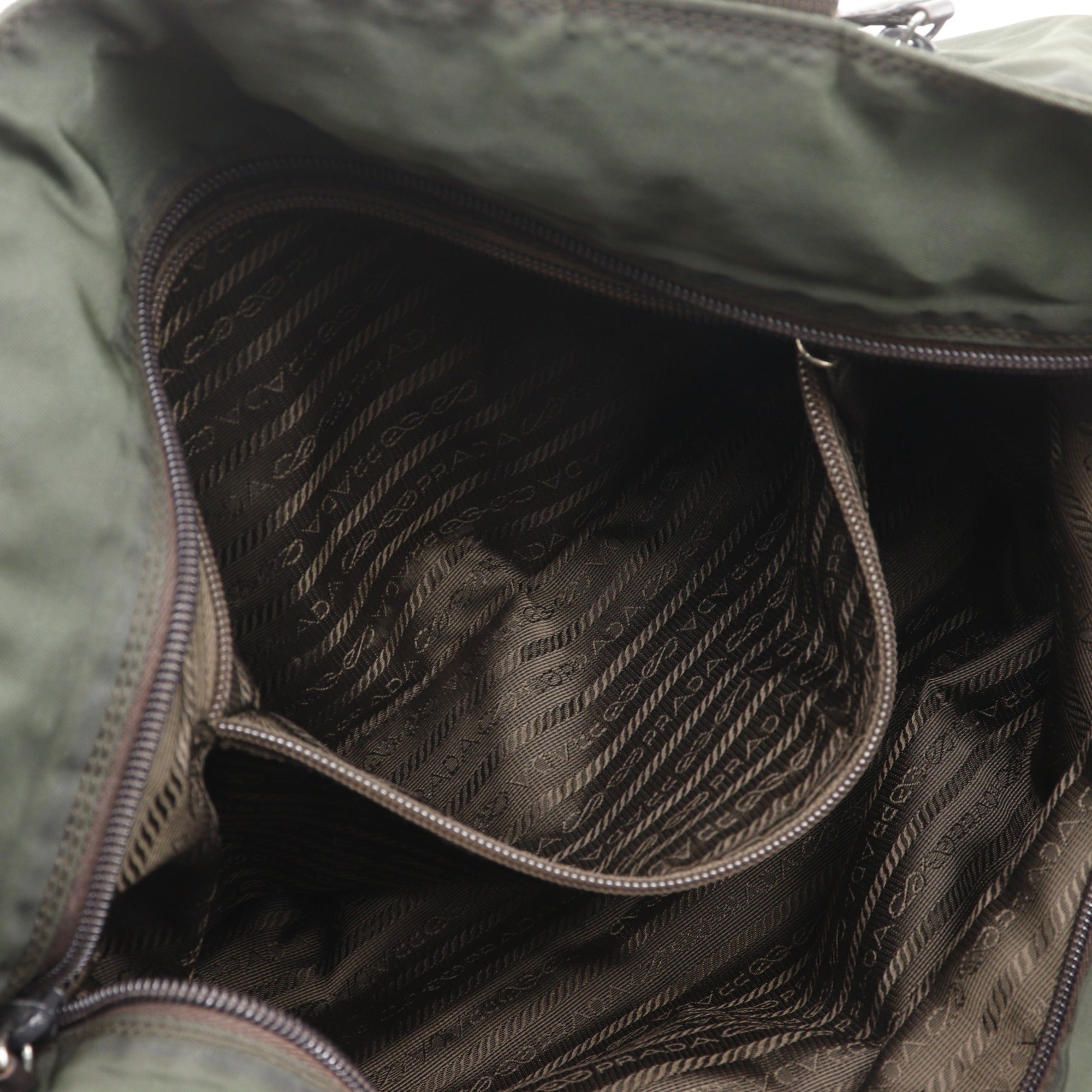 Prada Khaki Nylon Tote Bag (Pre-Owned)