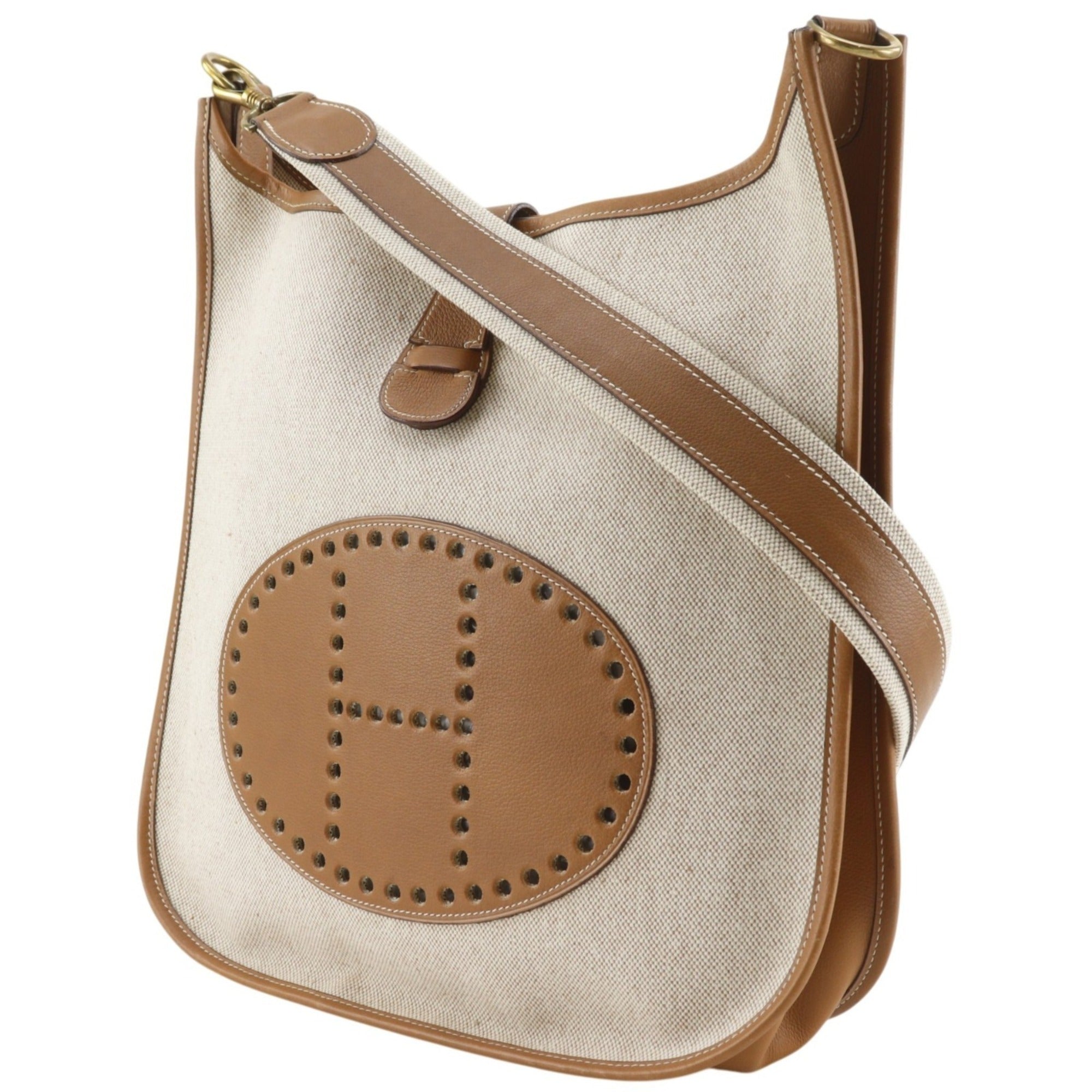 Hermes Beige Toile H Shoulder Bag (Pre-Owned)