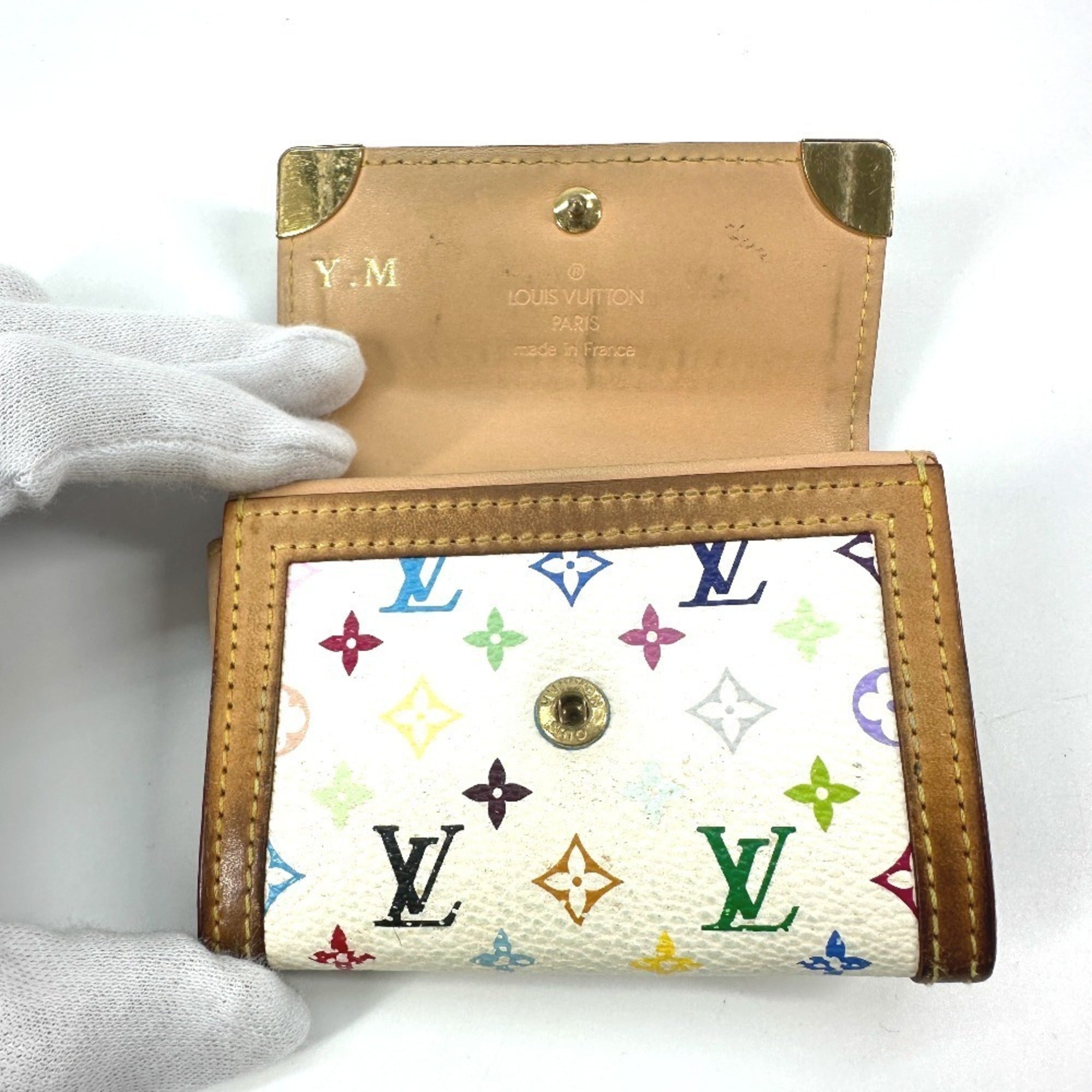 Louis Vuitton Blanc Multi-Color White Monogram Multicolore Canvas Coin Purse/Coin Case (Pre-Owned)