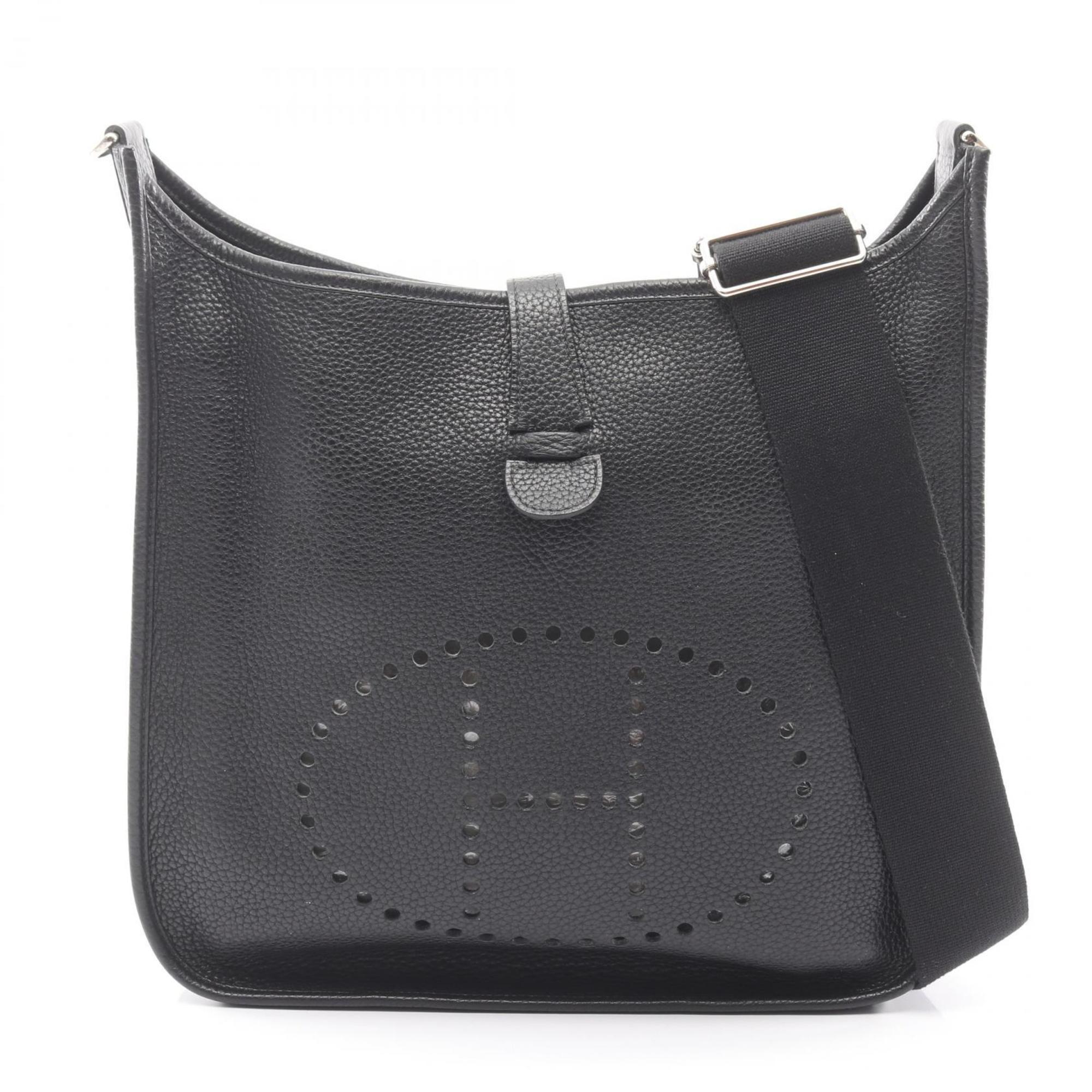 Hermes Black Taurillon Clemence Leather Leather Handbag Shoulder Bag (Pre-Owned)