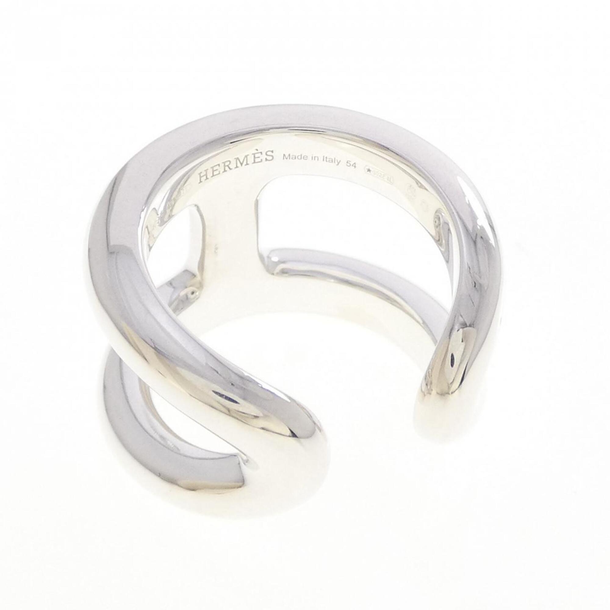 Hermes Silver 925 Band Ring (Pre-Owned)