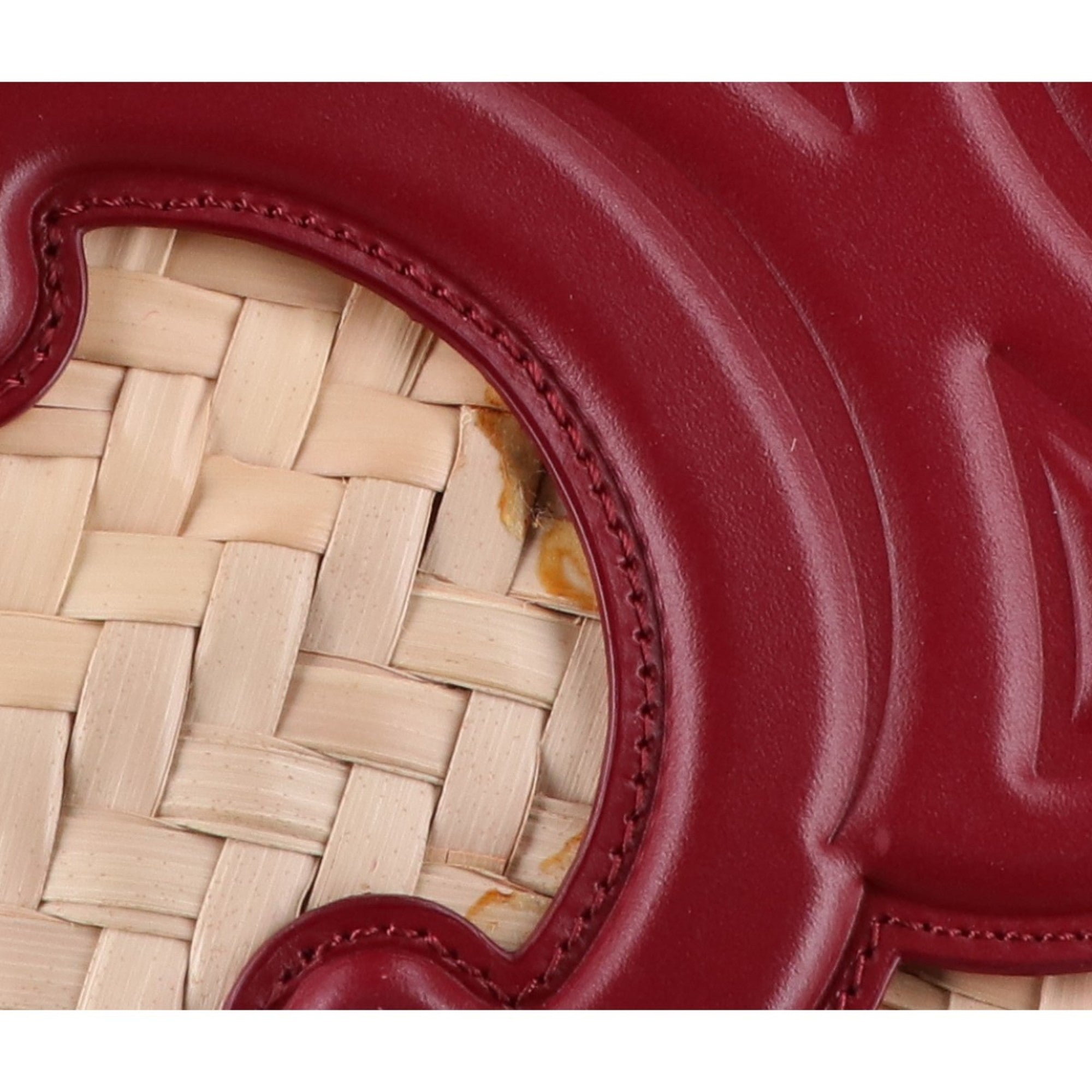 Celine Bordeaux Raffia Tote Bag (Pre-Owned)