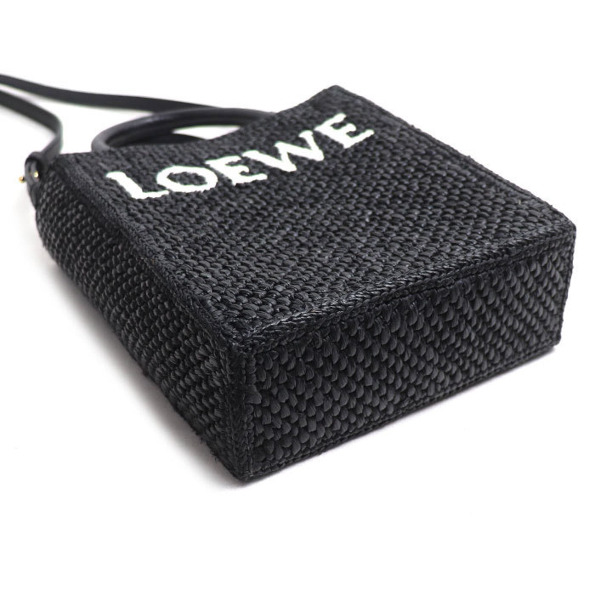 Loewe Black Raffia Leather Tote Bag (Pre-Owned)