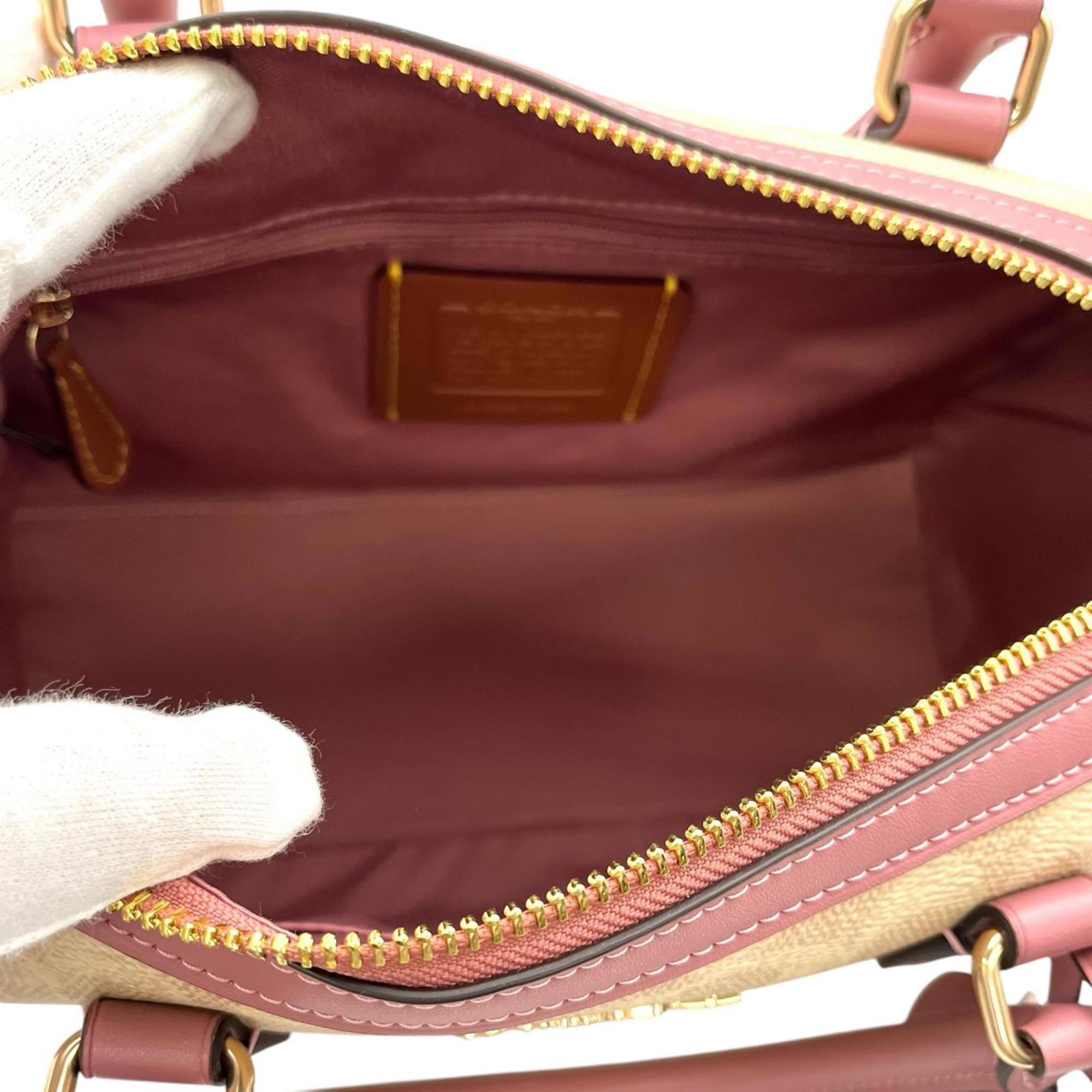 Coach Beige Coated Canvas Handbag (Pre-Owned)