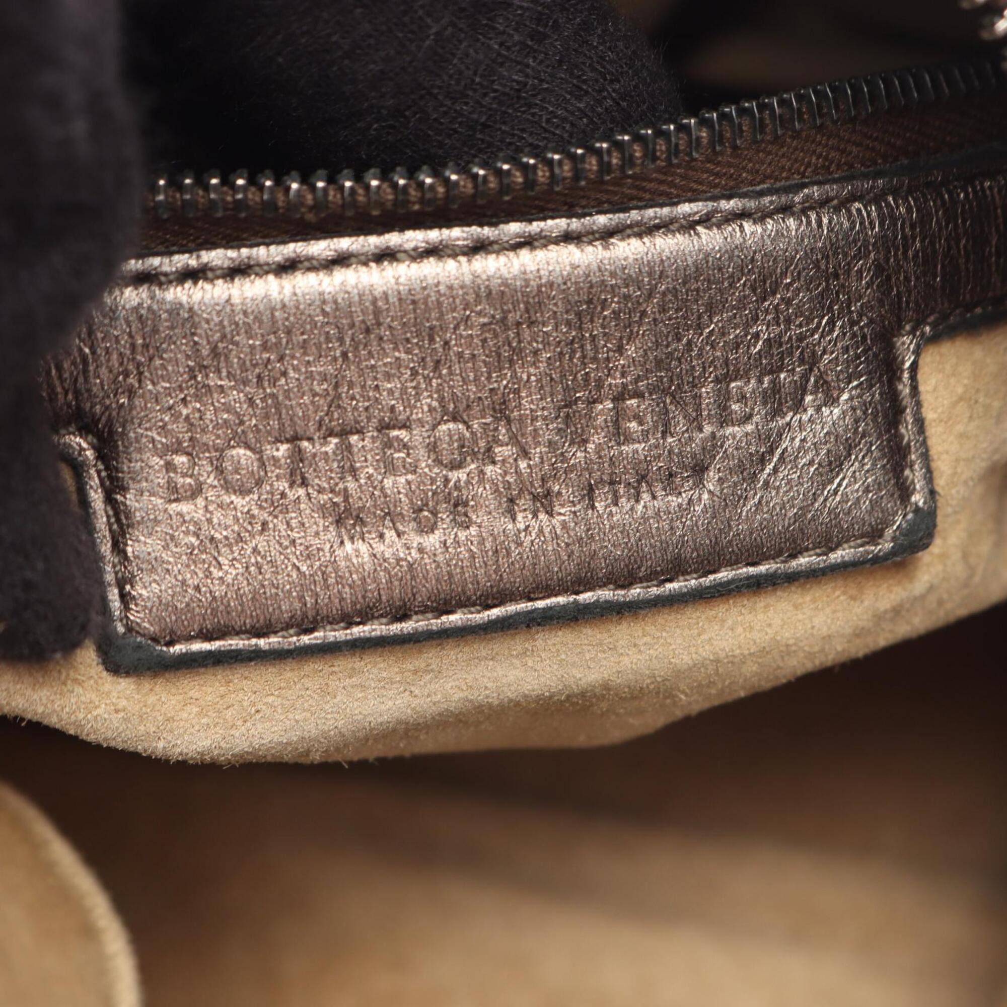 Bottega Veneta Gold Intrecciato Handbag Shoulder Bag (Pre-Owned)