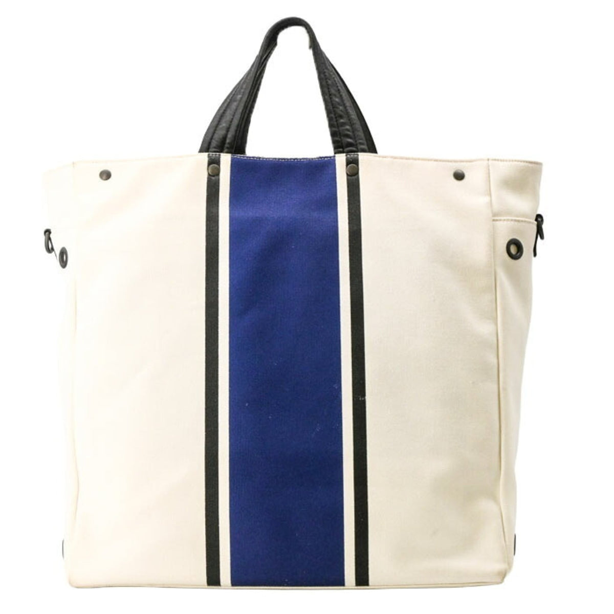 Bottega Veneta White Canvas Shoulder Bag Tote Bag (Pre-Owned)