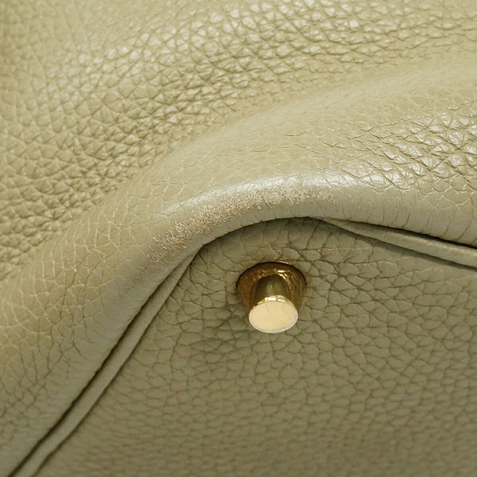 Hermes Gray Taurillon Clemence Leather Handbag (Pre-Owned)