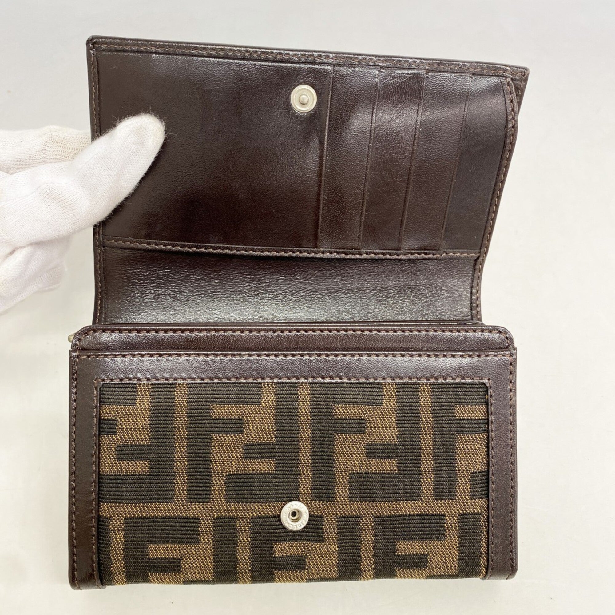Fendi Brown Nylon Canvas Wallet (Bi-Fold) (Pre-Owned)