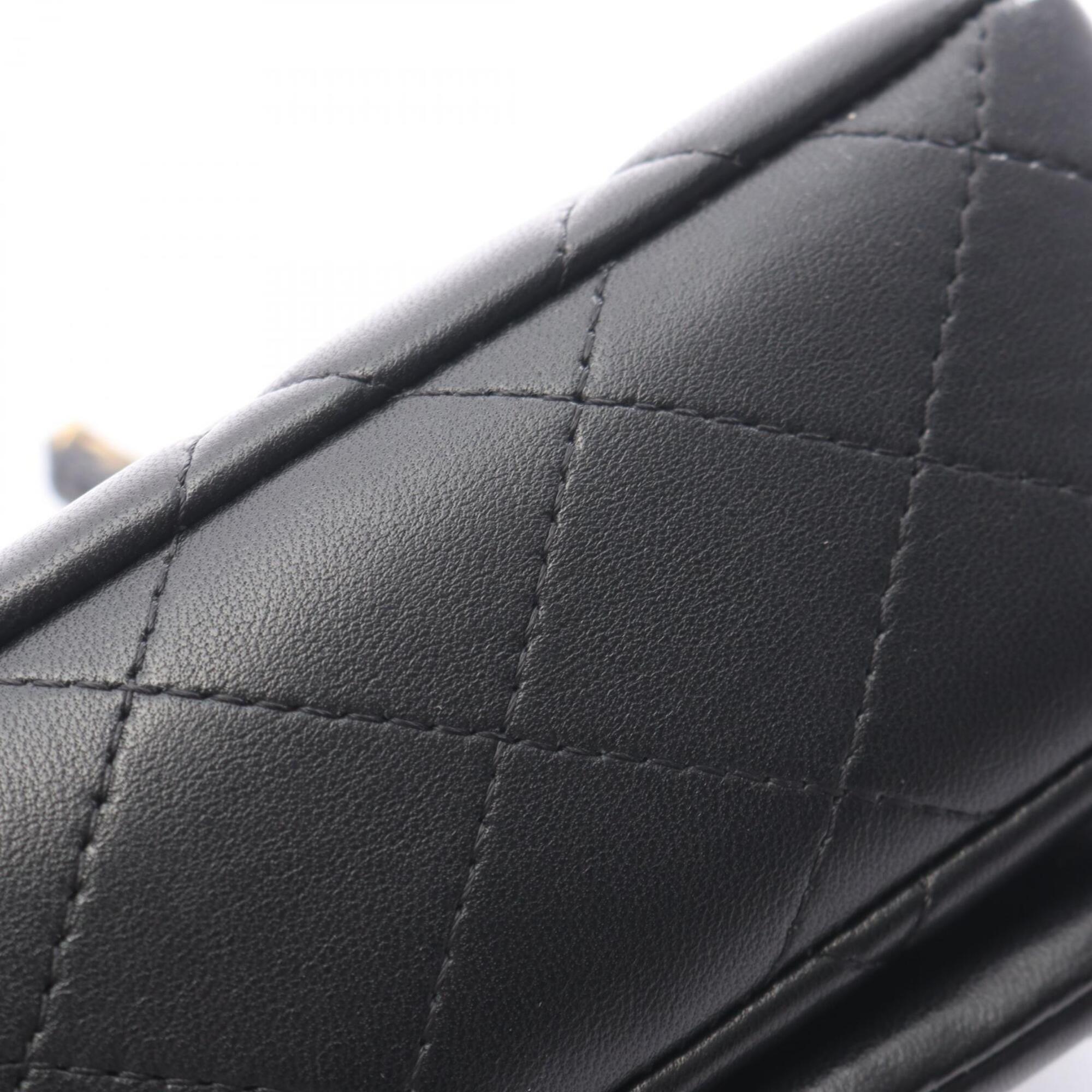 Chanel Matelasse Black Leather Handbag Shoulder Bag (Pre-Owned)