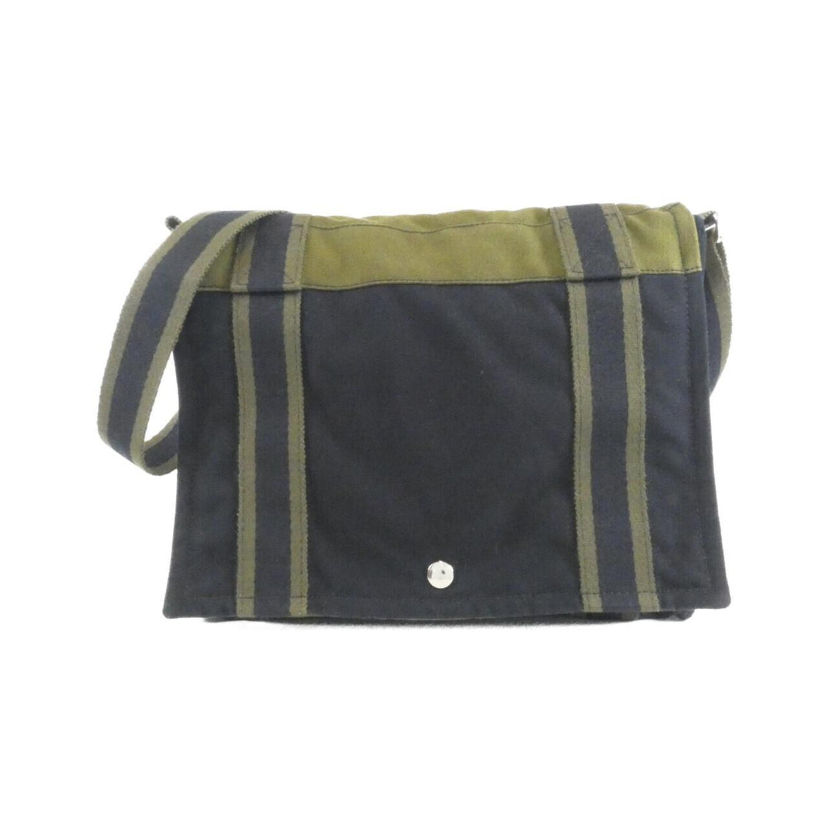 Hermes Black Khaki Canvas Shoulder Bag (Pre-Owned)