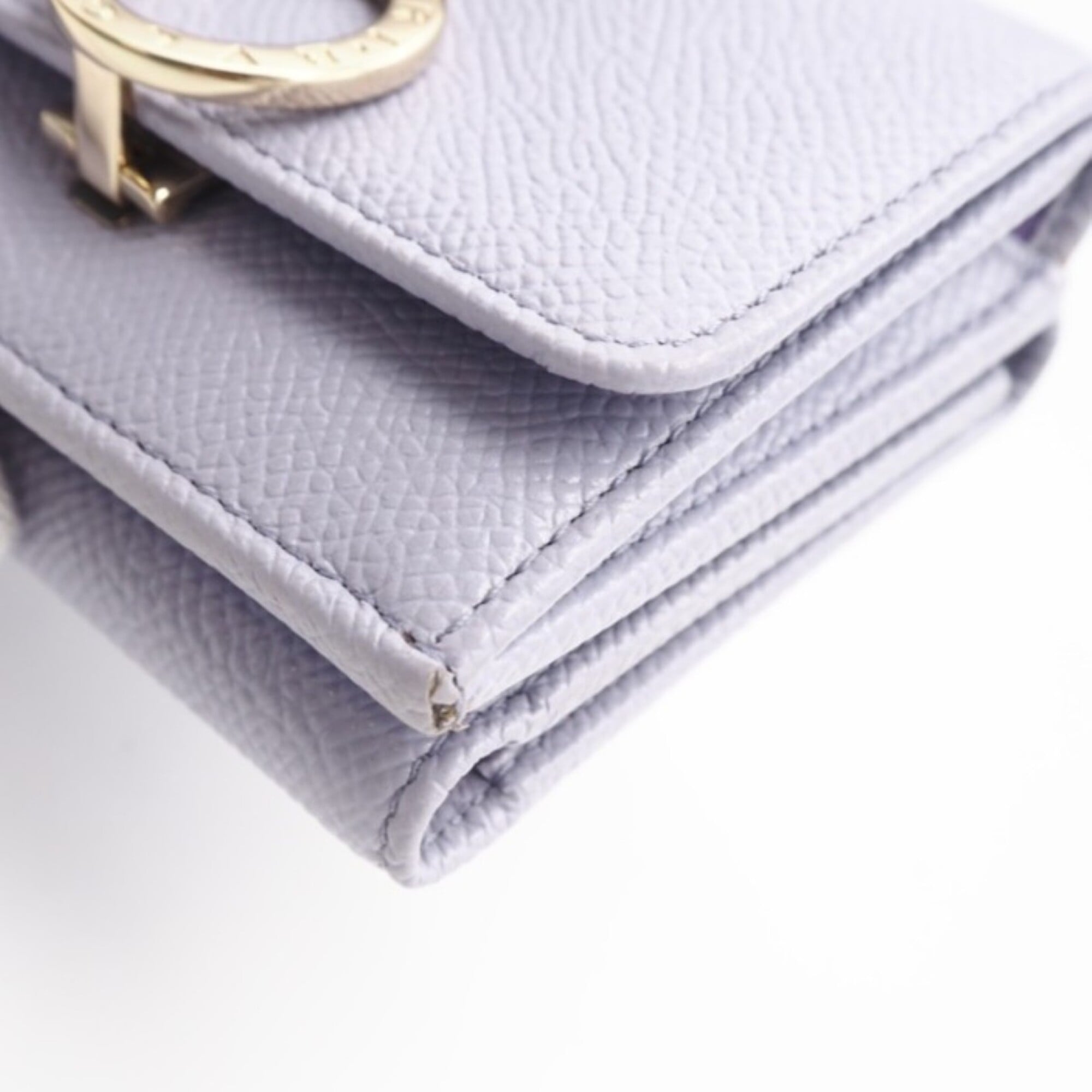 Bvlgari Purple Leather Wallet (Tri-Fold) (Pre-Owned)