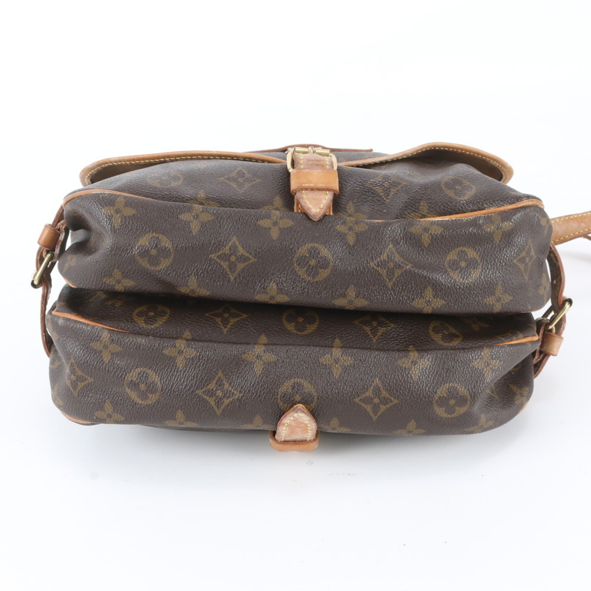 Louis Vuitton Monogram Dark Brown Leather Shoulder Bag (Pre-Owned)