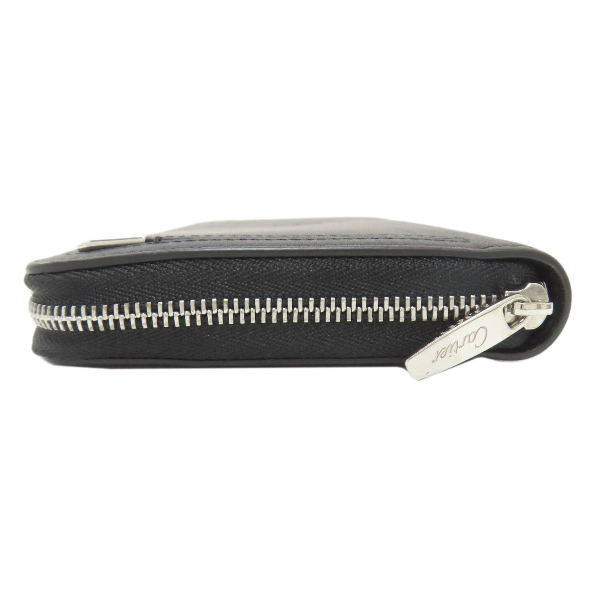 Cartier Must Black Leather Long Wallet (Bi-Fold) (Pre-Owned)