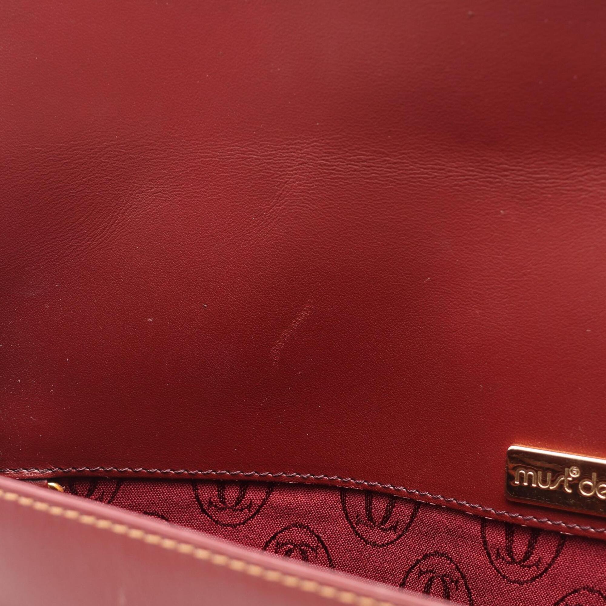 Cartier Must Bordeaux Leather Shoulder Bag (Pre-Owned)