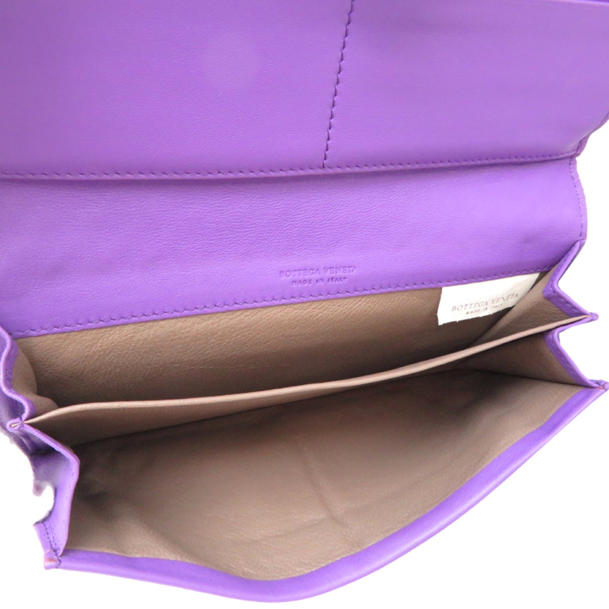 Bottega Veneta Purple Leather Long Wallet (Bi-Fold) (Pre-Owned)