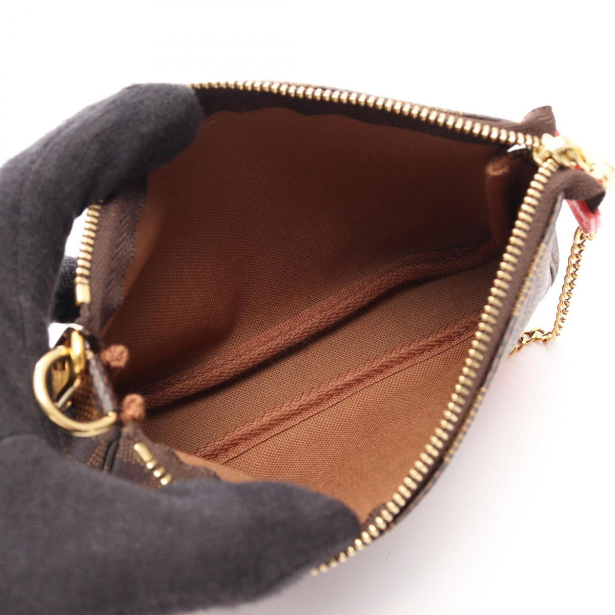 Louis Vuitton Brown Multi-Color Coated Canvas Leather Handbag Pochette (Pre-Owned)