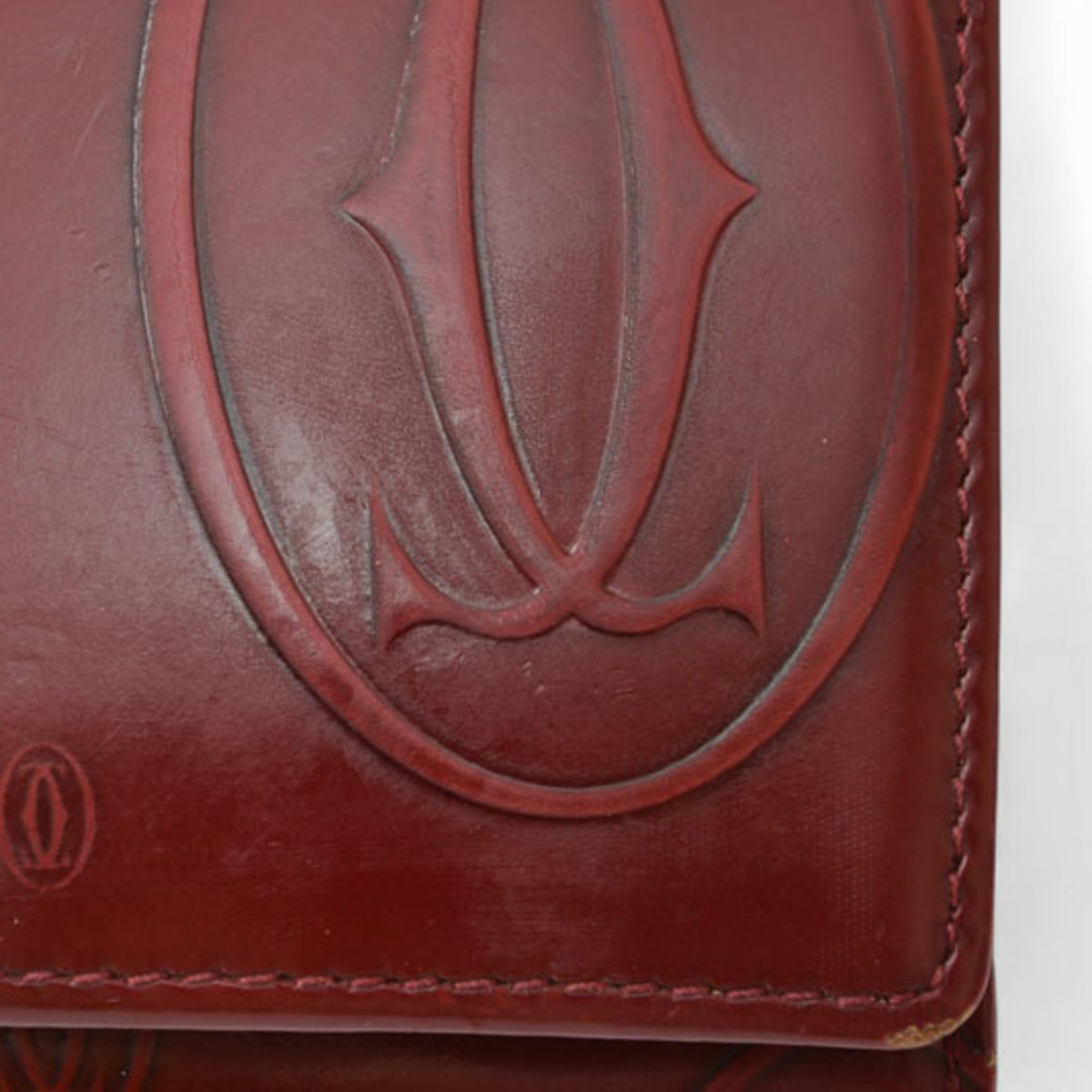Cartier Bordeaux Leather Wallet (Bi-Fold) (Pre-Owned)