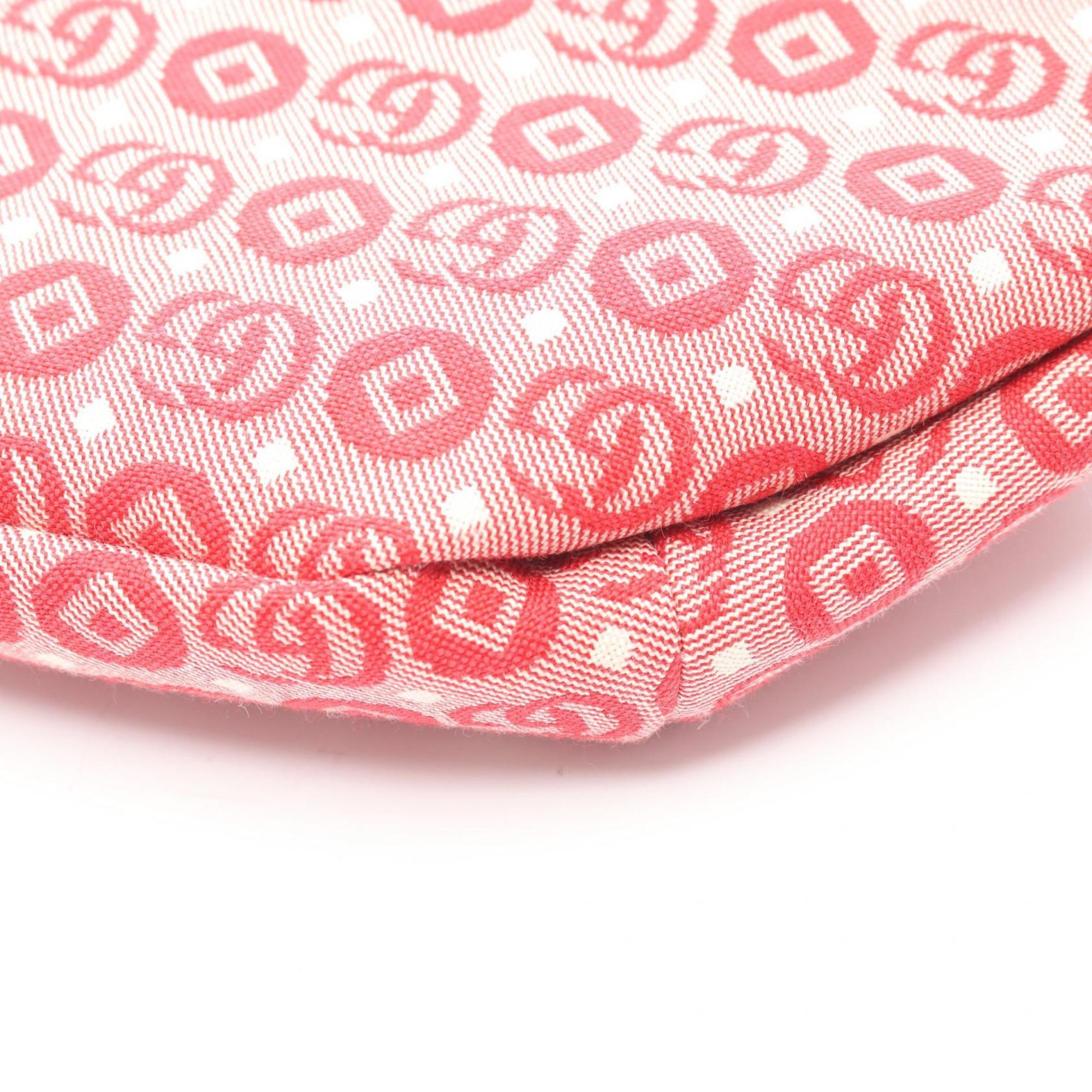 Gucci Red Color White Canvas Leather Fanny Pack (Pre-Owned)