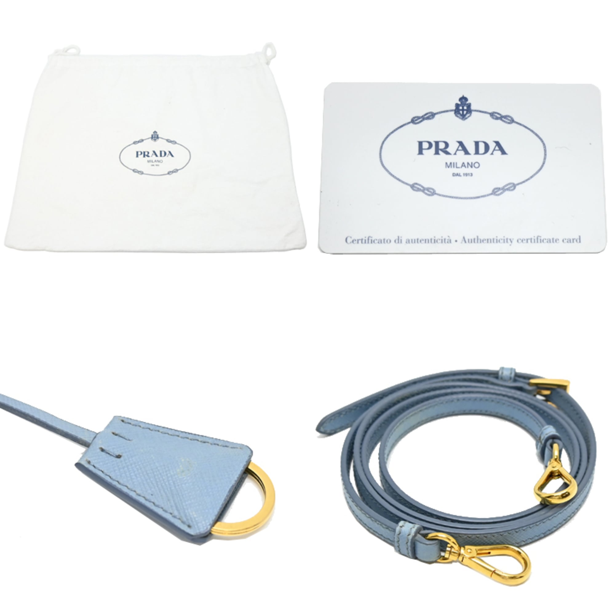 Prada Light Blue Leather Handbag (Pre-Owned)