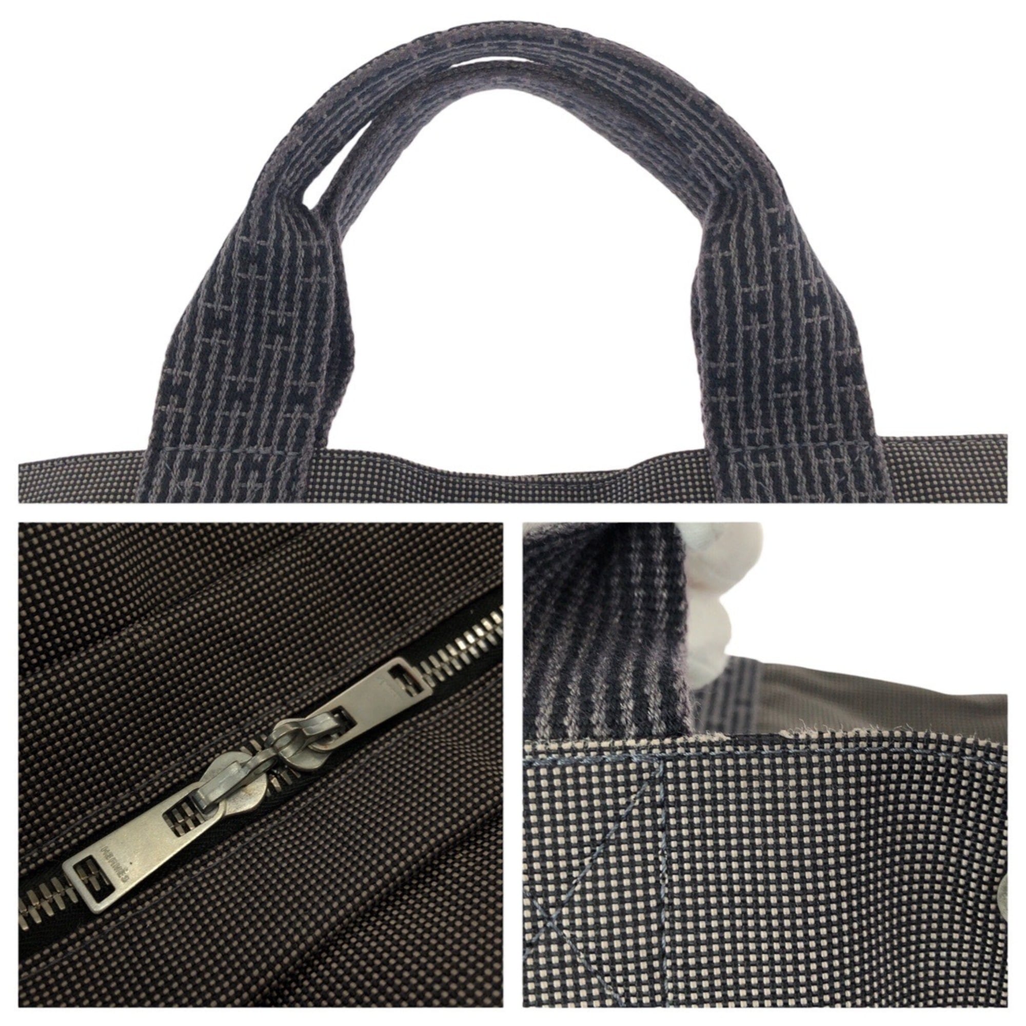 Hermes Gray Polyamide Polyester Handbag Tote Bag (Pre-Owned)