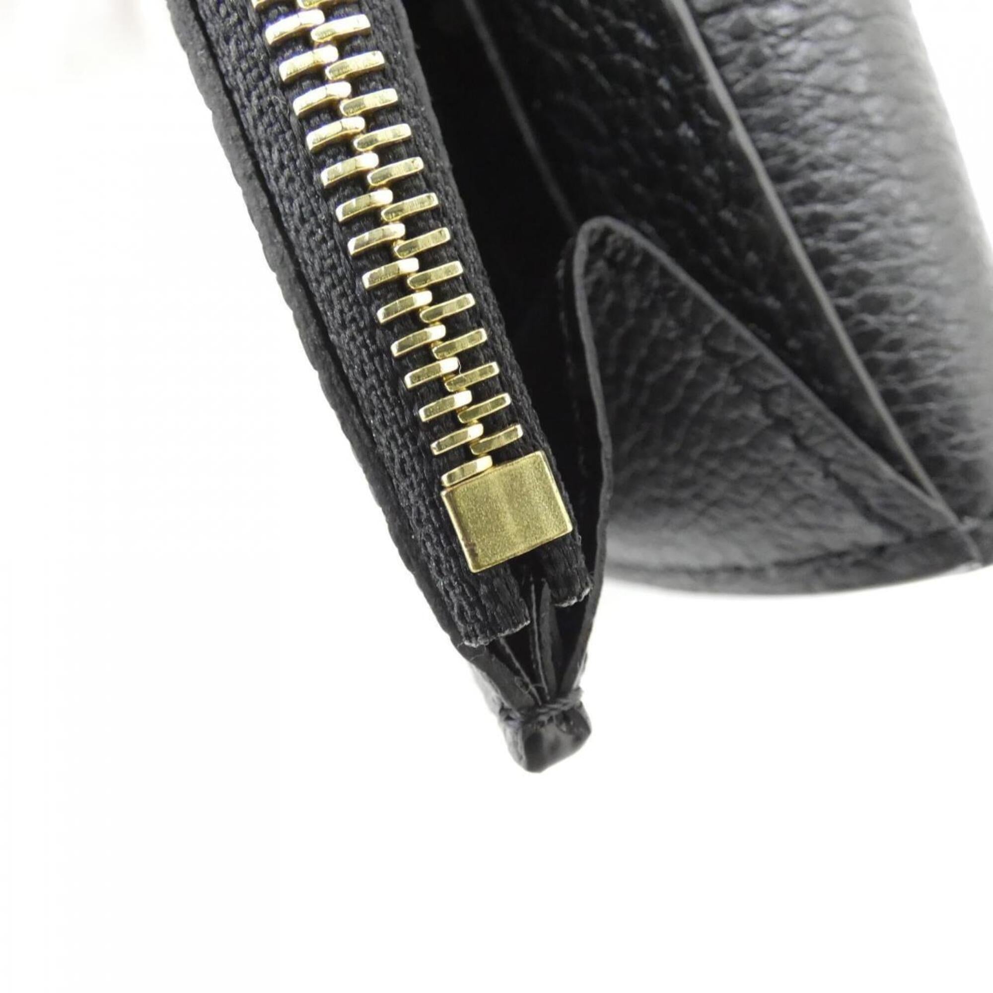 Louis Vuitton Beige Black Leather Long Wallet (Bi-Fold) (Pre-Owned)