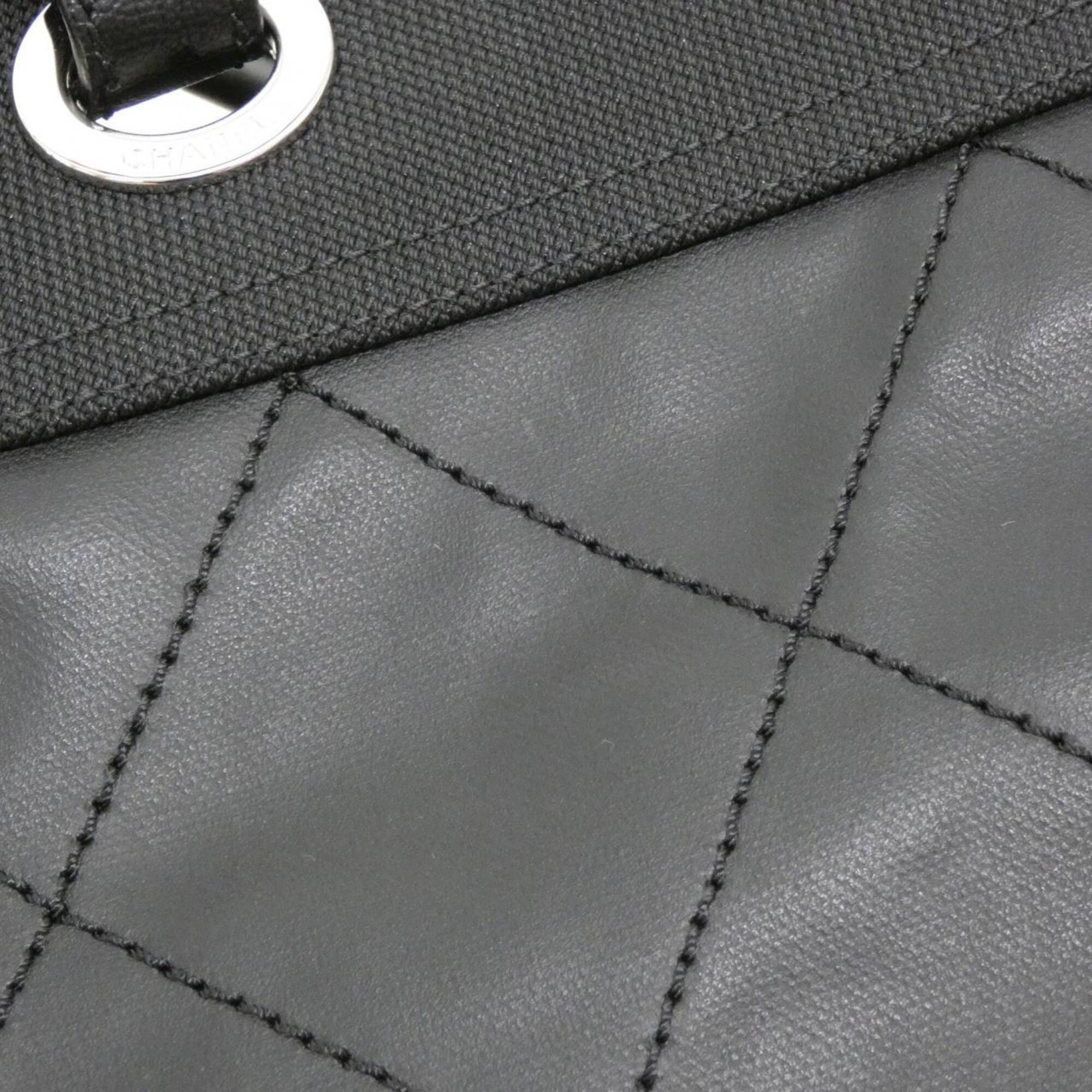 Chanel Black Canvas Handbag (Pre-Owned)