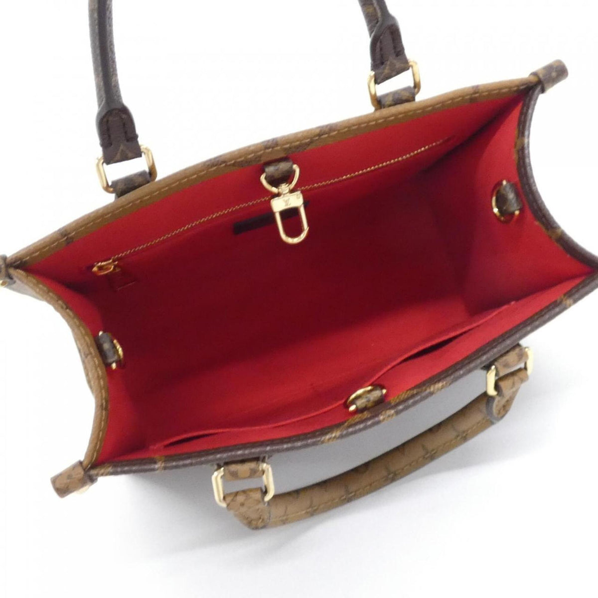 Louis Vuitton Marron Coated Canvas Handbag Pouch (Pre-Owned)