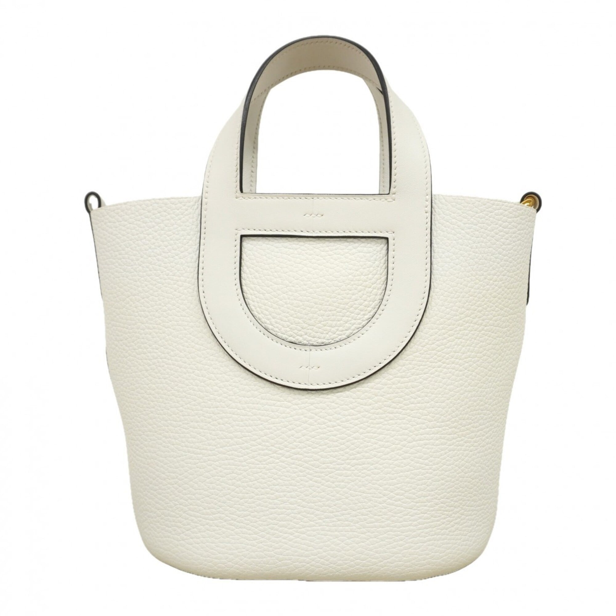 Hermes White Taurillon Clemence Leather Handbag (Pre-Owned)
