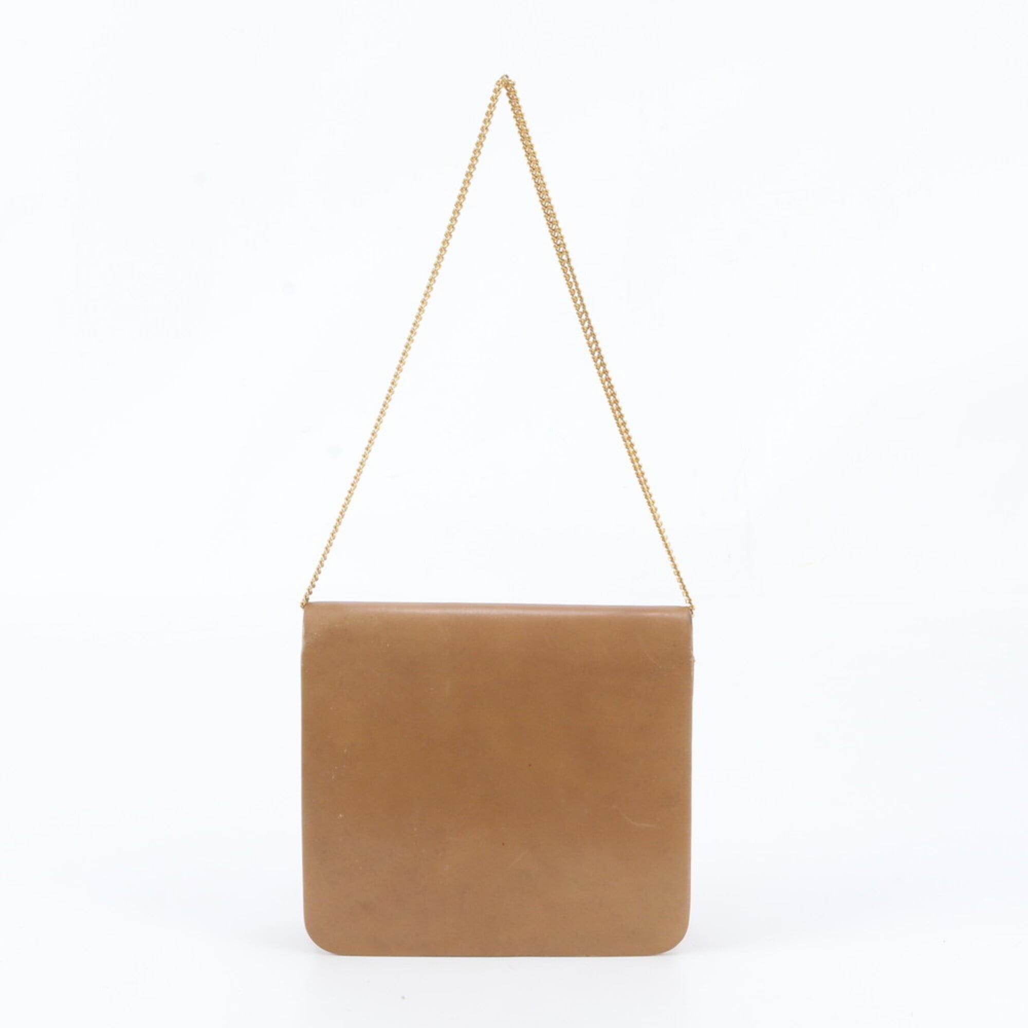 Christian Dior Beige Leather Shoulder Bag Tote Bag (Pre-Owned)