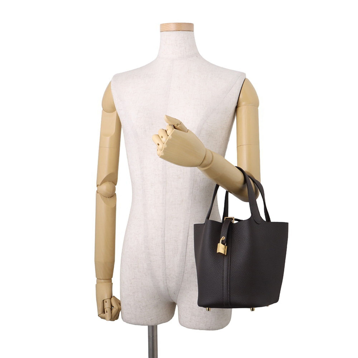 Hermes Picotin Gold Taurillon Clemence Leather Handbag