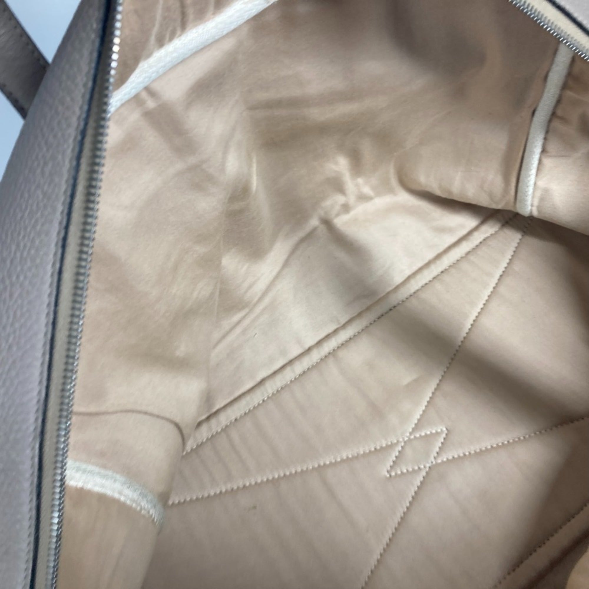 Hermes Beige Taurillon Clemence Leather Boston Bag Shoulder Bag (Pre-Owned)